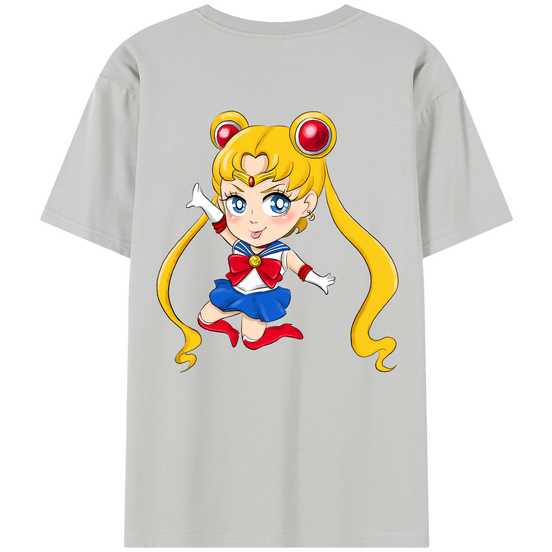 （画像用） 美少女戦士セーラームーン 月野 うさぎ つきの うさぎ Sailor Moon Tsukino Usagi レディース半袖Tシャツ(バックプリント)