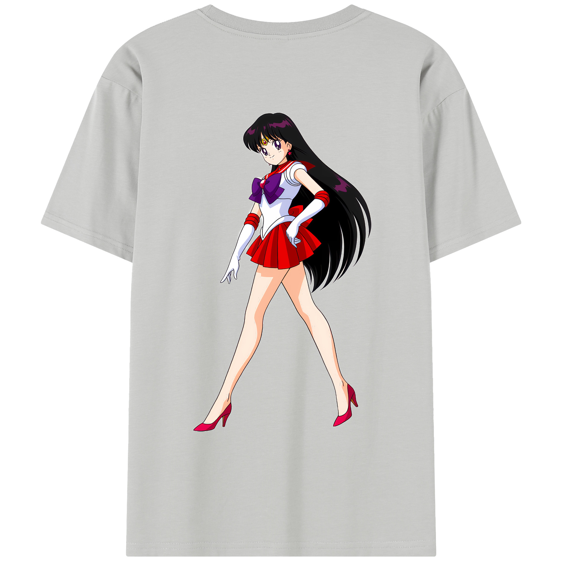 （画像用） 美少女戦士セーラームーン 火野レイ ひの レイ Sailor Moon Hino Rei （セーラーマーズ,Sailor Mars） レディース半袖Tシャツ(バックプリント)