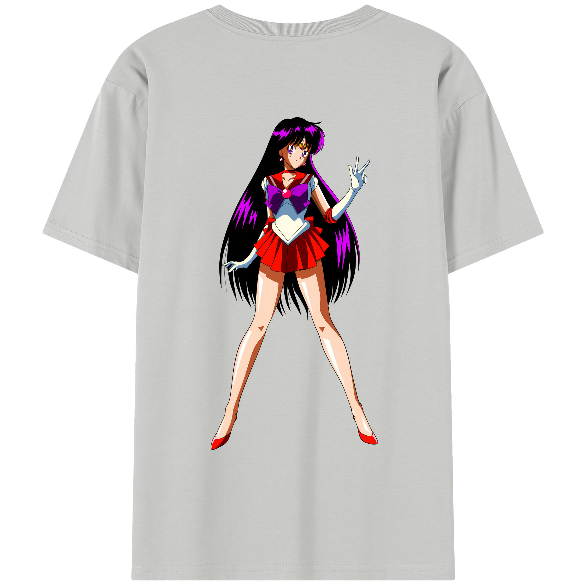 （画像用） 美少女戦士セーラームーン 火野レイ ひの レイ Sailor Moon Hino Rei （セーラーマーズ,Sailor Mars） レディース半袖Tシャツ(バックプリント)