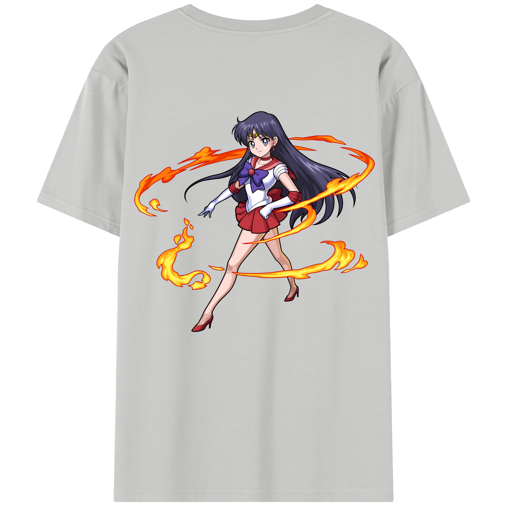 （画像用） 美少女戦士セーラームーン 火野レイ ひの レイ Sailor Moon Hino Rei （セーラーマーズ,Sailor Mars） レディース半袖Tシャツ(バックプリント)