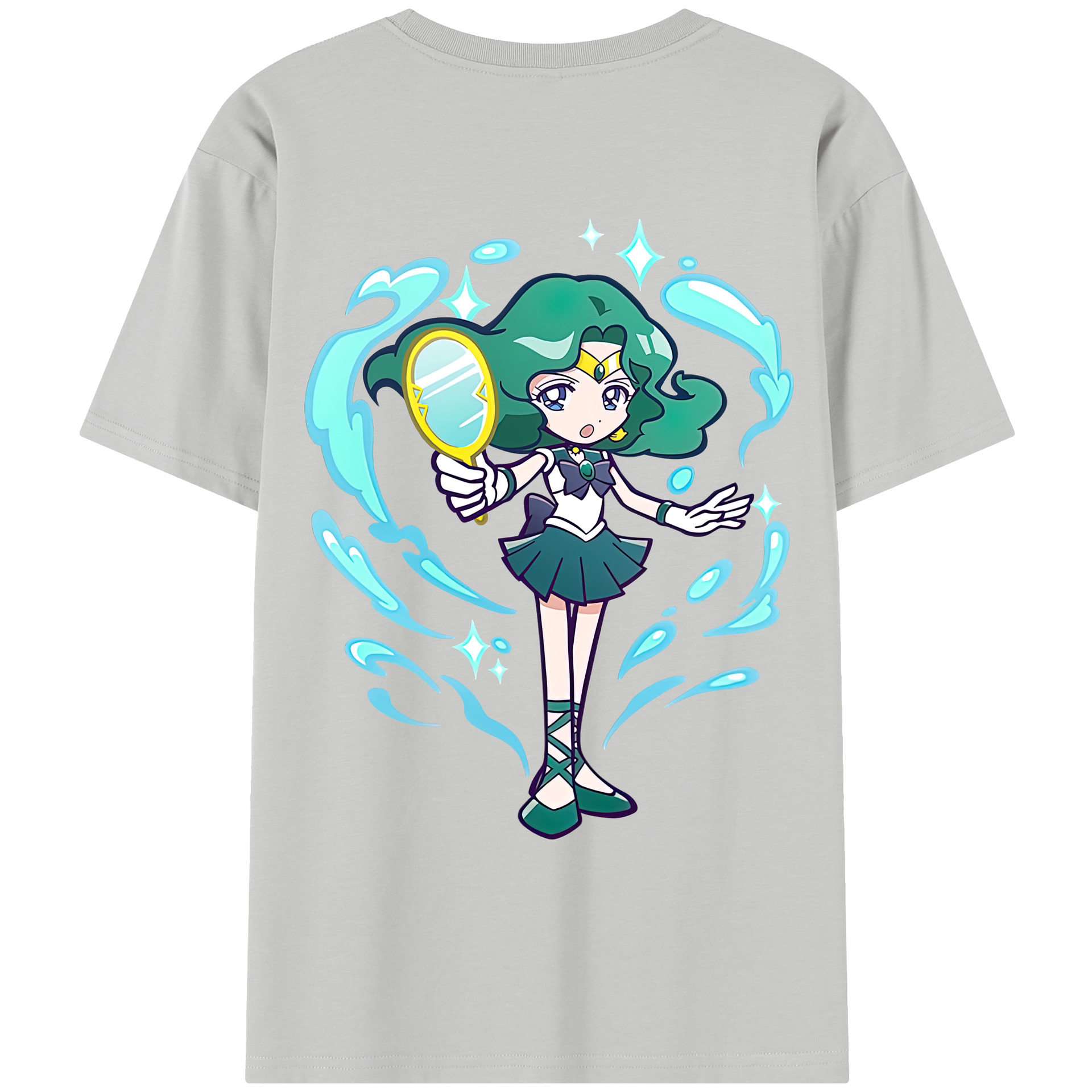 （画像用） 美少女戦士セーラームーン 海王 みちる（かいおう みちる） Sailor Moon Kaiou Michiru レディース半袖Tシャツ(バックプリント)