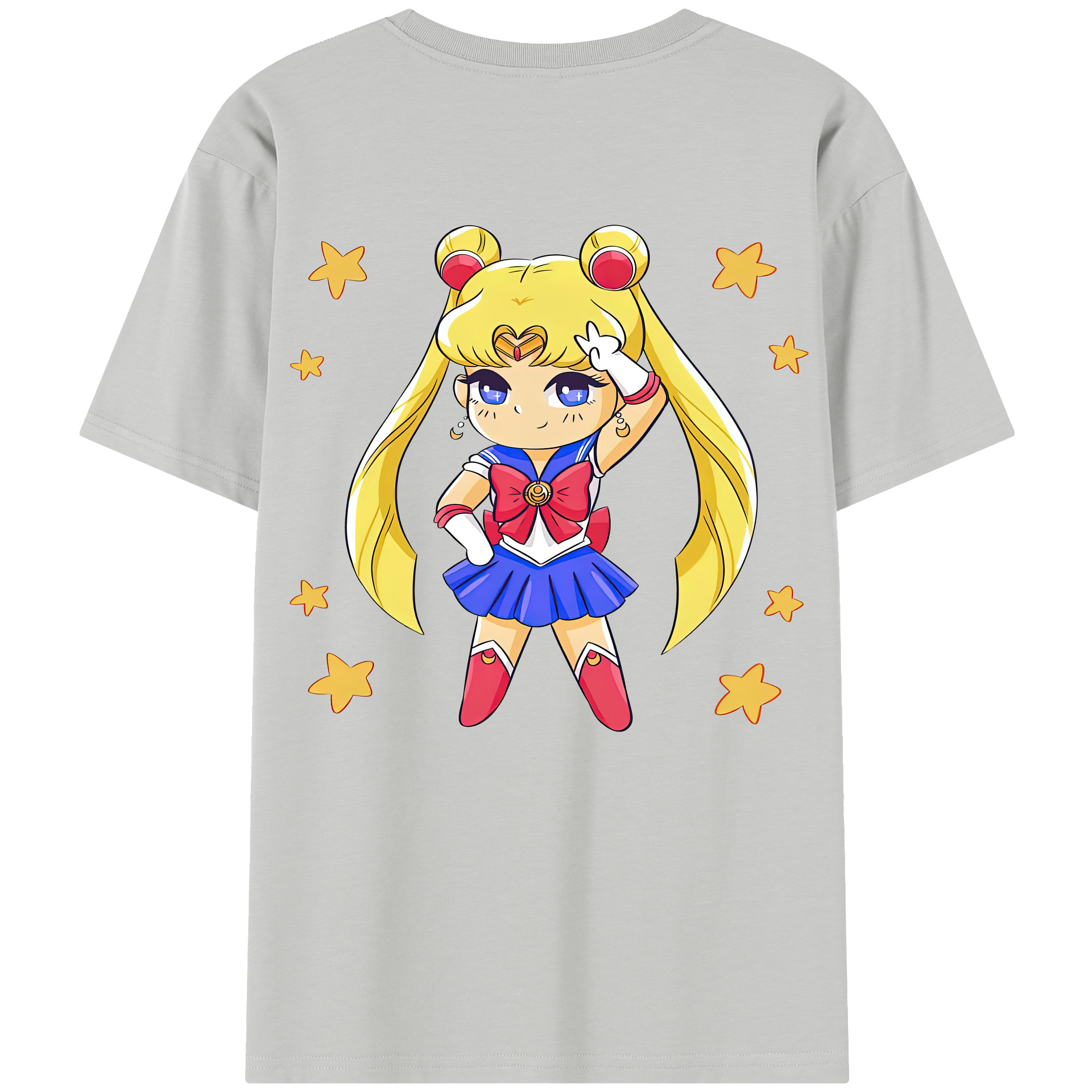 （画像用） 美少女戦士セーラームーン 月野 うさぎ つきの うさぎ Sailor Moon Tsukino Usagi レディース半袖Tシャツ(バックプリント)