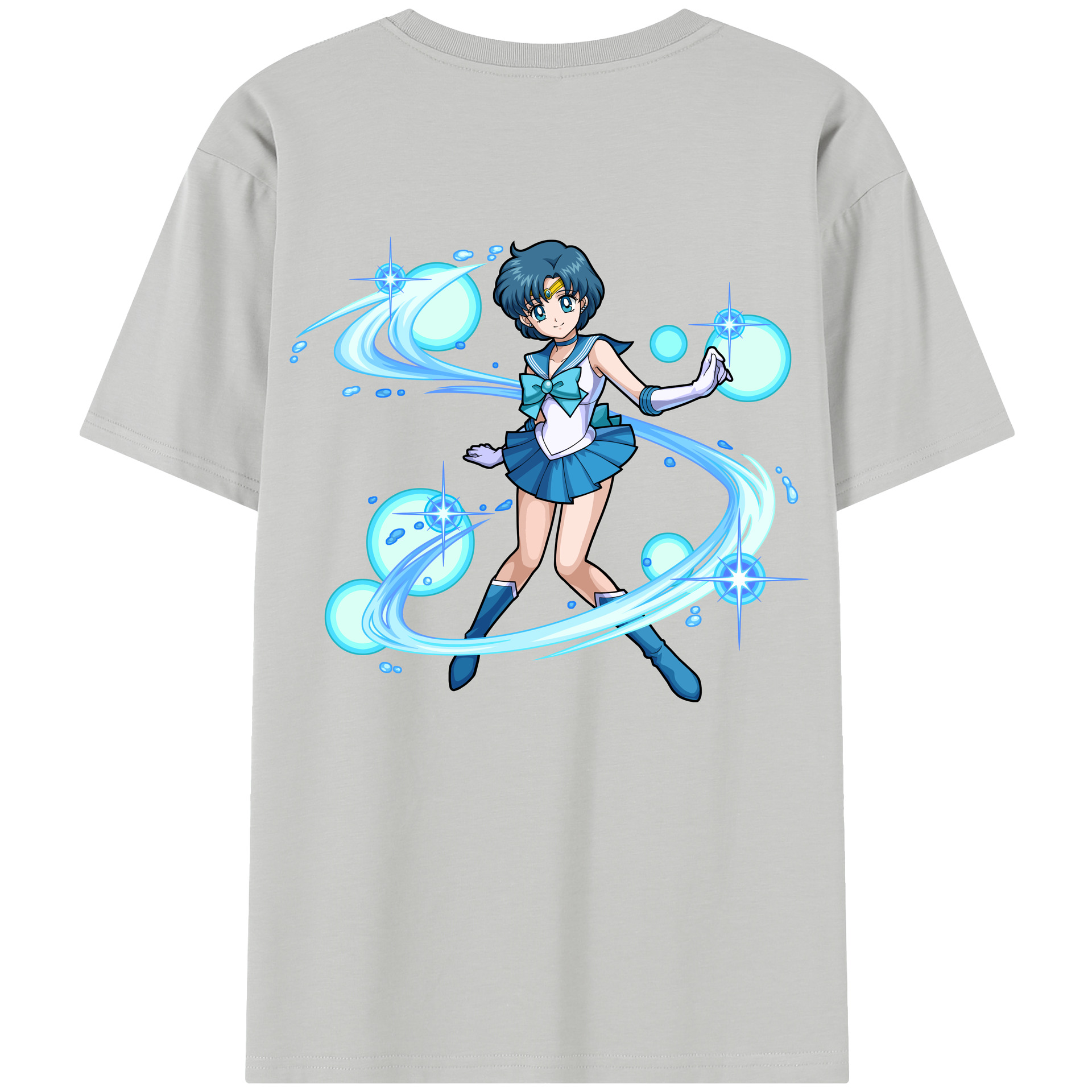 （画像用） 美少女戦士セーラームーン 水野 亜美 みずの あみ Sailor Moon Mizuno Ami レディース半袖Tシャツ(バックプリント)