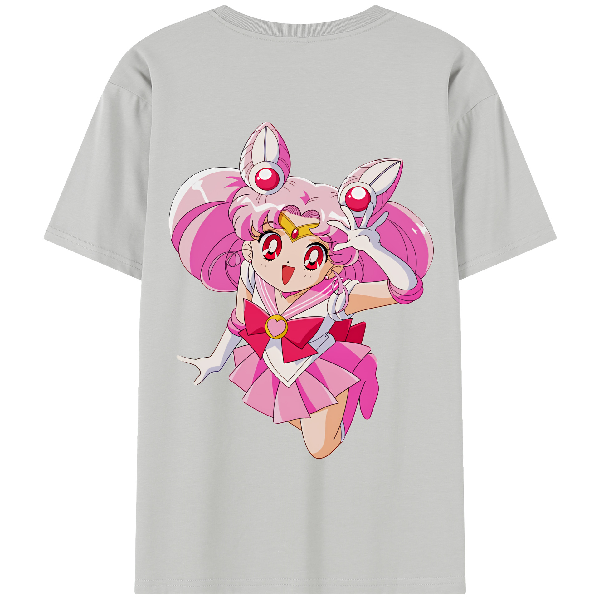 （画像用） 美少女戦士セーラームーン ちびうさ Sailor Moon Chibiusa Tsukino Usagi Small Lady Serenity レディース半袖Tシャツ(バックプリント)