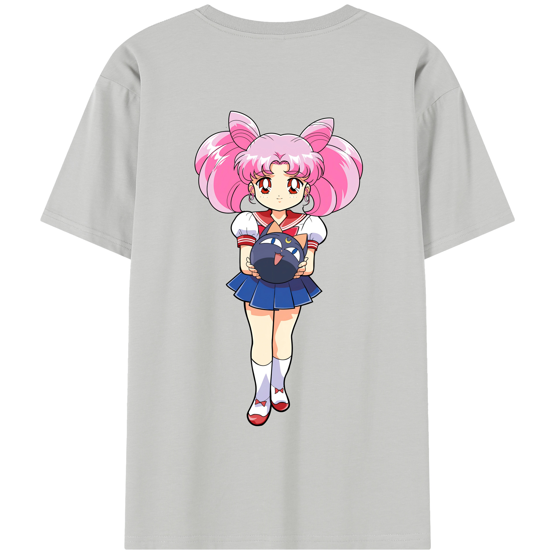 （画像用） 美少女戦士セーラームーン ちびうさ Sailor Moon Chibiusa Tsukino Usagi Small Lady Serenity レディース半袖Tシャツ(バックプリント)