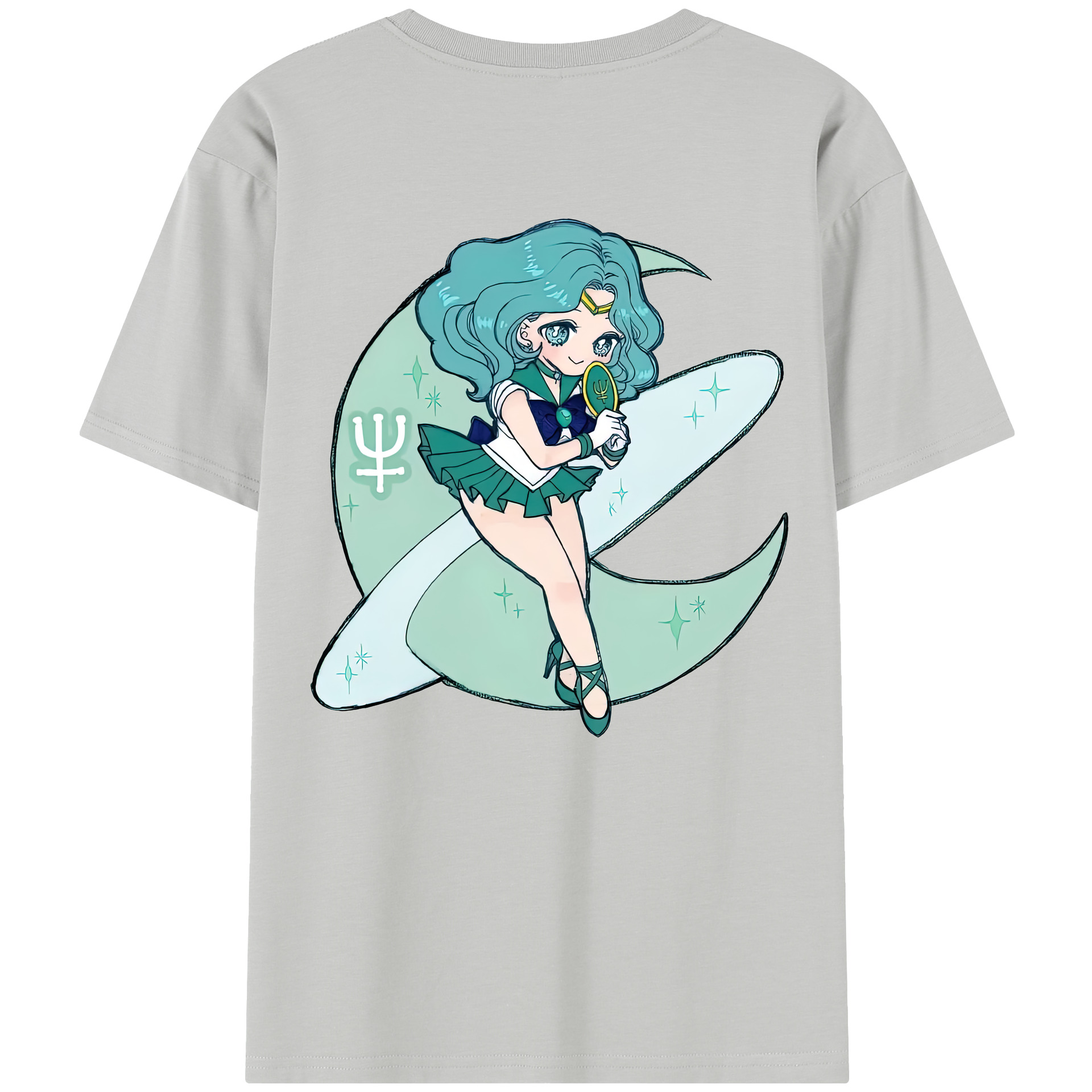 （画像用） 美少女戦士セーラームーン 海王 みちる（かいおう みちる） Sailor Moon Kaiou Michiru レディース半袖Tシャツ(バックプリント)