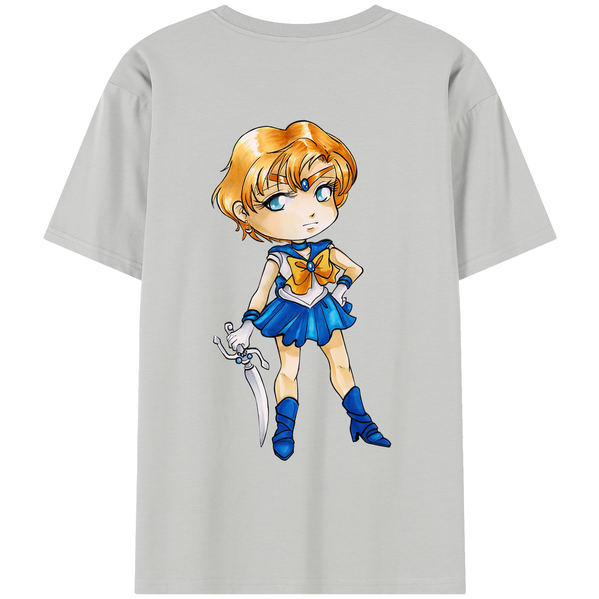 （画像用） 美少女戦士セーラームーン 天王はるか Sailor Moon Tenoh Haruka レディース半袖Tシャツ(バックプリント)
