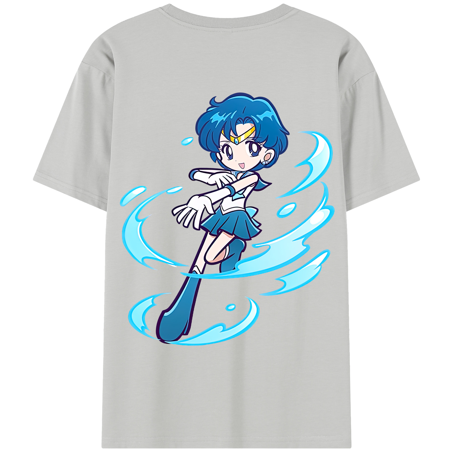 （画像用） 美少女戦士セーラームーン 水野 亜美 みずの あみ Sailor Moon Mizuno Ami レディース半袖Tシャツ(バックプリント)