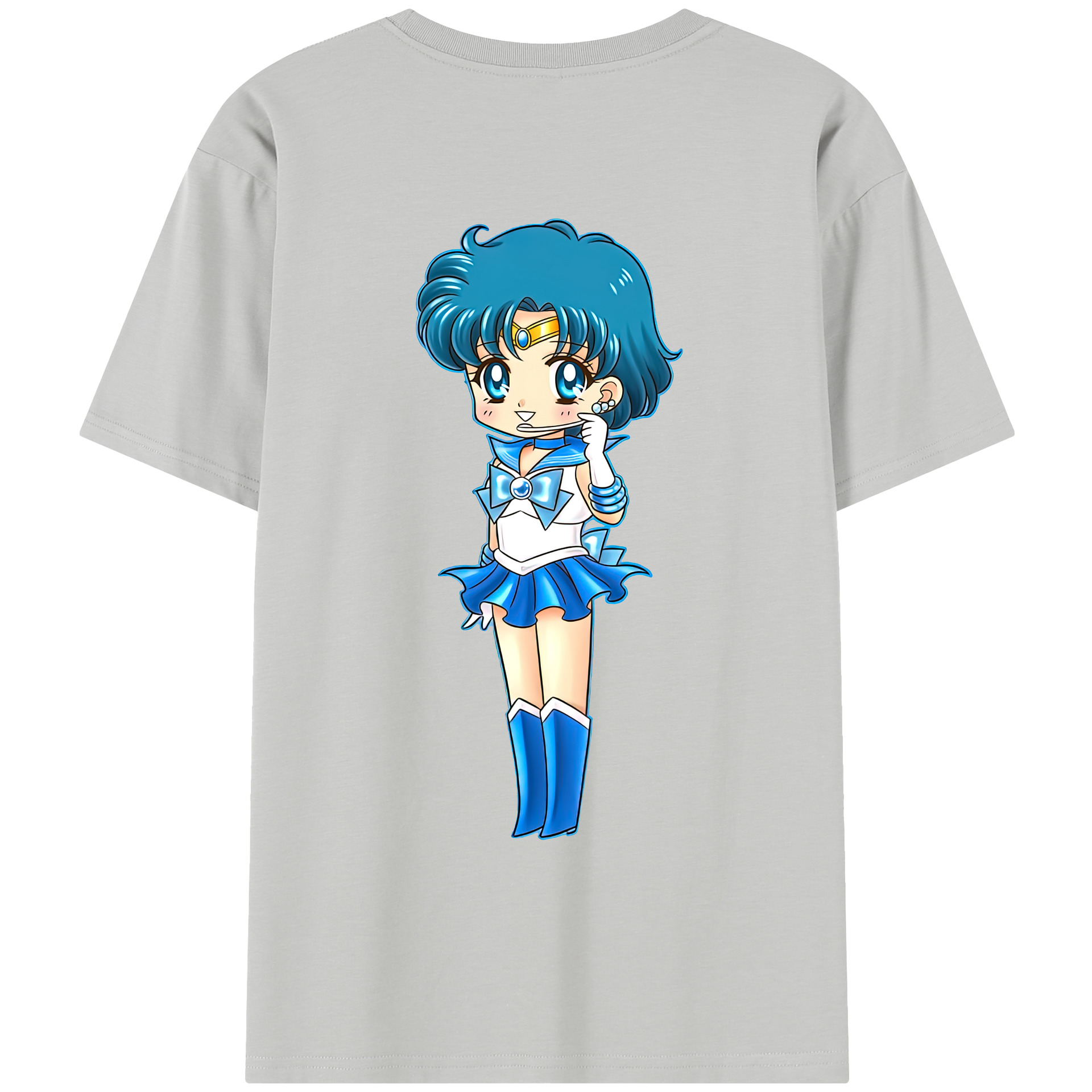 （画像用） 美少女戦士セーラームーン 水野 亜美 みずの あみ Sailor Moon Mizuno Ami レディース半袖Tシャツ(バックプリント)