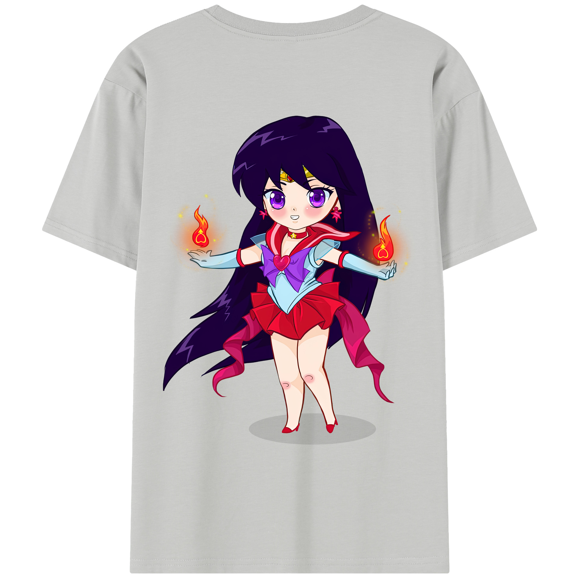 （画像用） 美少女戦士セーラームーン 火野レイ ひの レイ Sailor Moon Hino Rei （セーラーマーズ,Sailor Mars） レディース半袖Tシャツ(バックプリント)