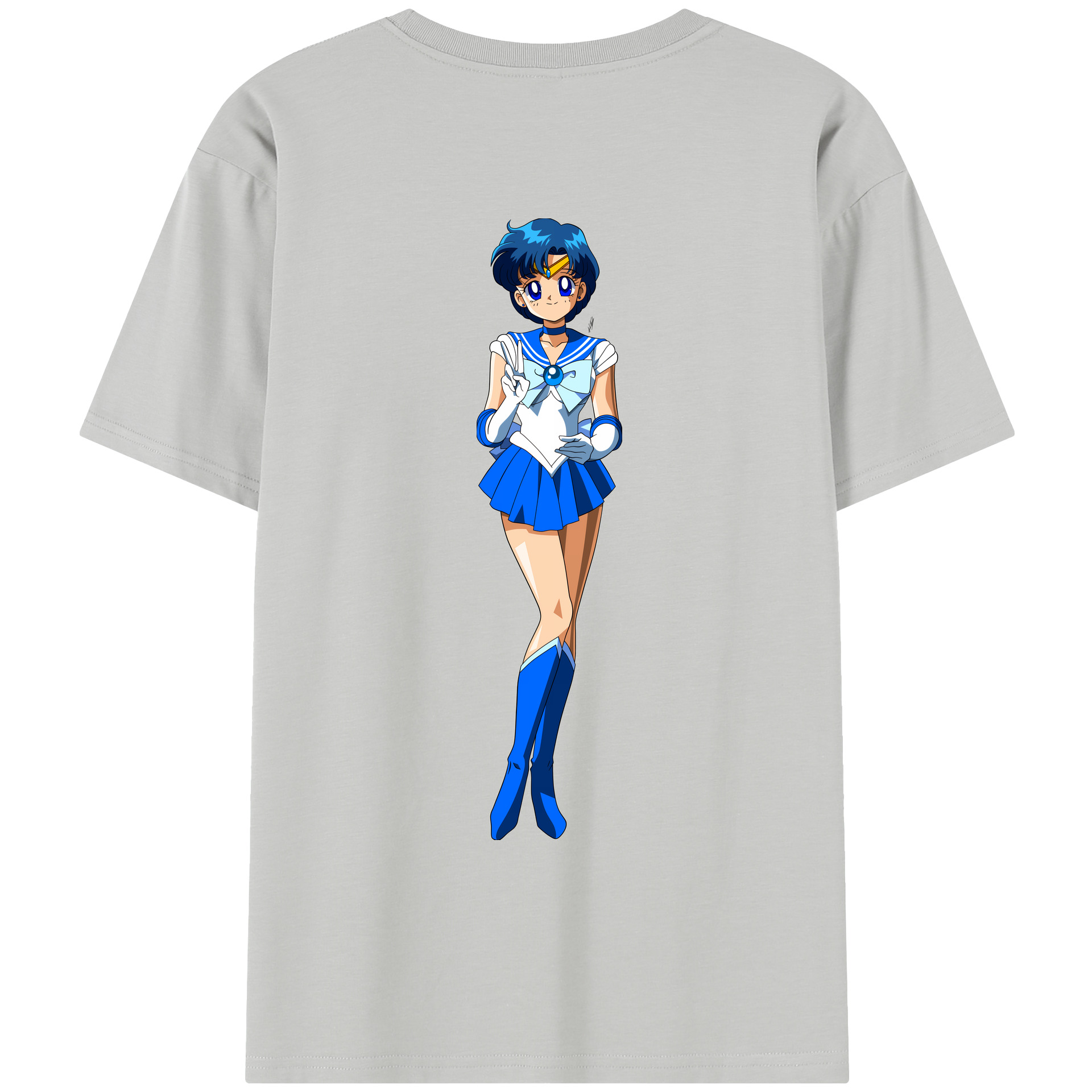 （画像用） 美少女戦士セーラームーン 水野 亜美 みずの あみ Sailor Moon Mizuno Ami レディース半袖Tシャツ(バックプリント)