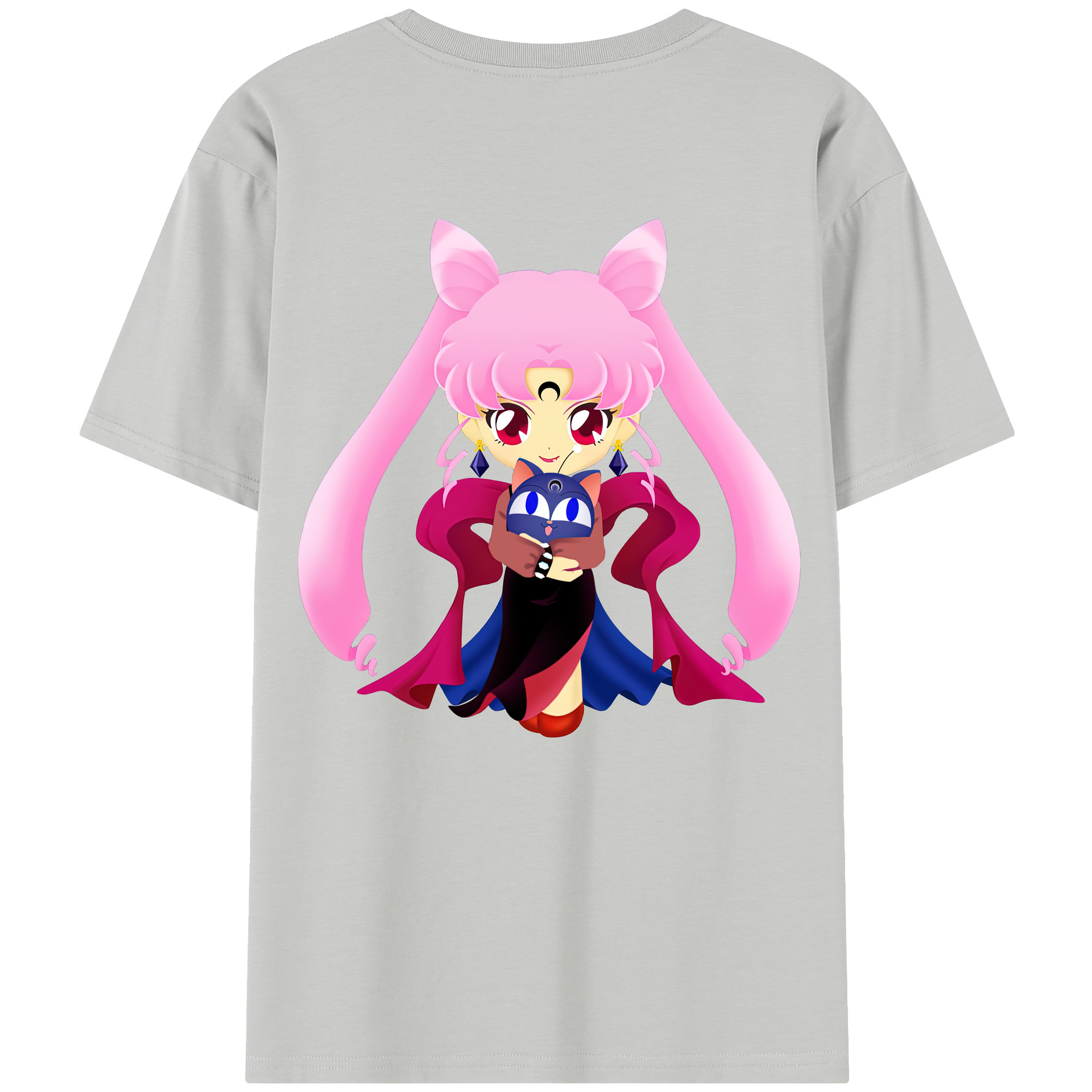 （画像用） 美少女戦士セーラームーン ちびうさ Sailor Moon Chibiusa Tsukino Usagi Small Lady Serenity レディース半袖Tシャツ(バックプリント)