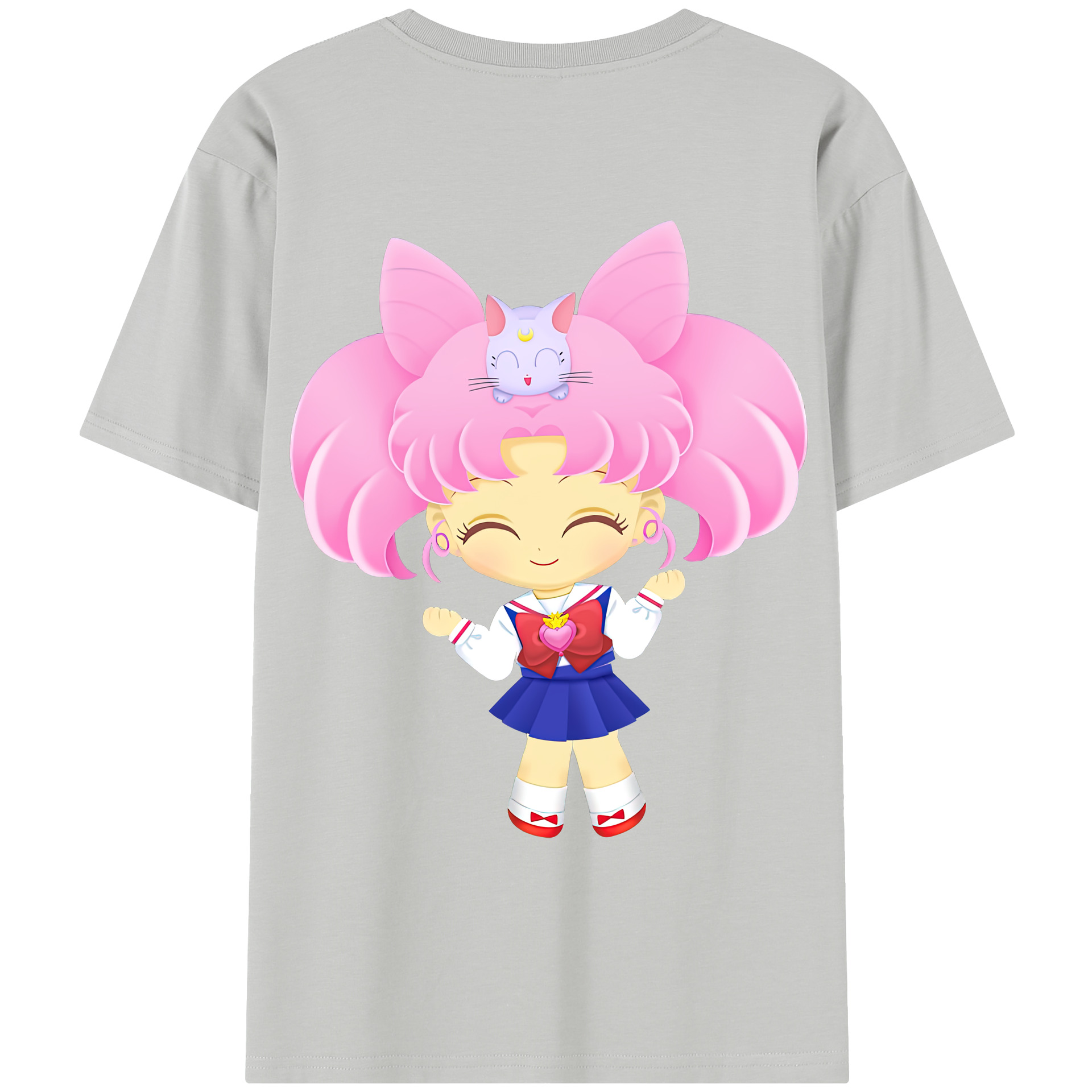 （画像用） 美少女戦士セーラームーン ちびうさ Sailor Moon Chibiusa Tsukino Usagi Small Lady Serenity レディース半袖Tシャツ(バックプリント)