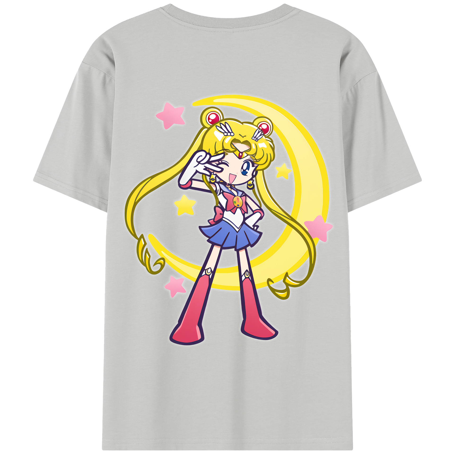 （画像用） 美少女戦士セーラームーン 月野 うさぎ つきの うさぎ Sailor Moon Tsukino Usagi レディース半袖Tシャツ(バックプリント)