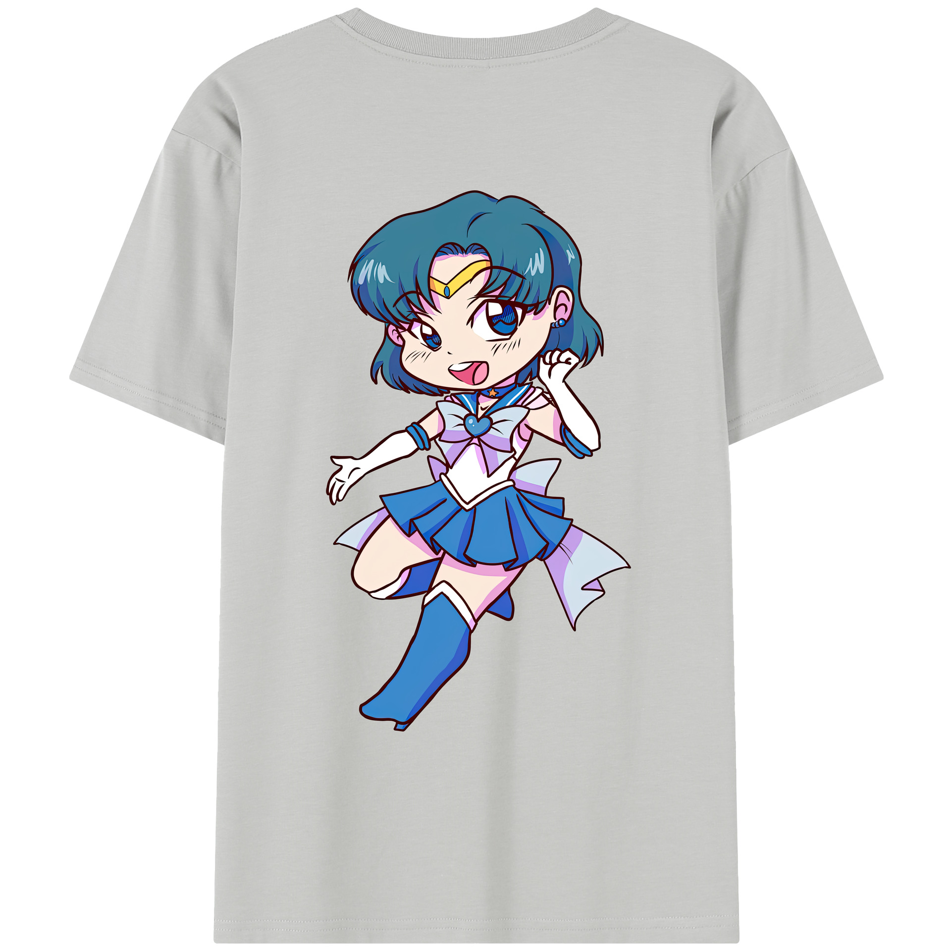（画像用） 美少女戦士セーラームーン 水野 亜美 みずの あみ Sailor Moon Mizuno Ami レディース半袖Tシャツ(バックプリント)
