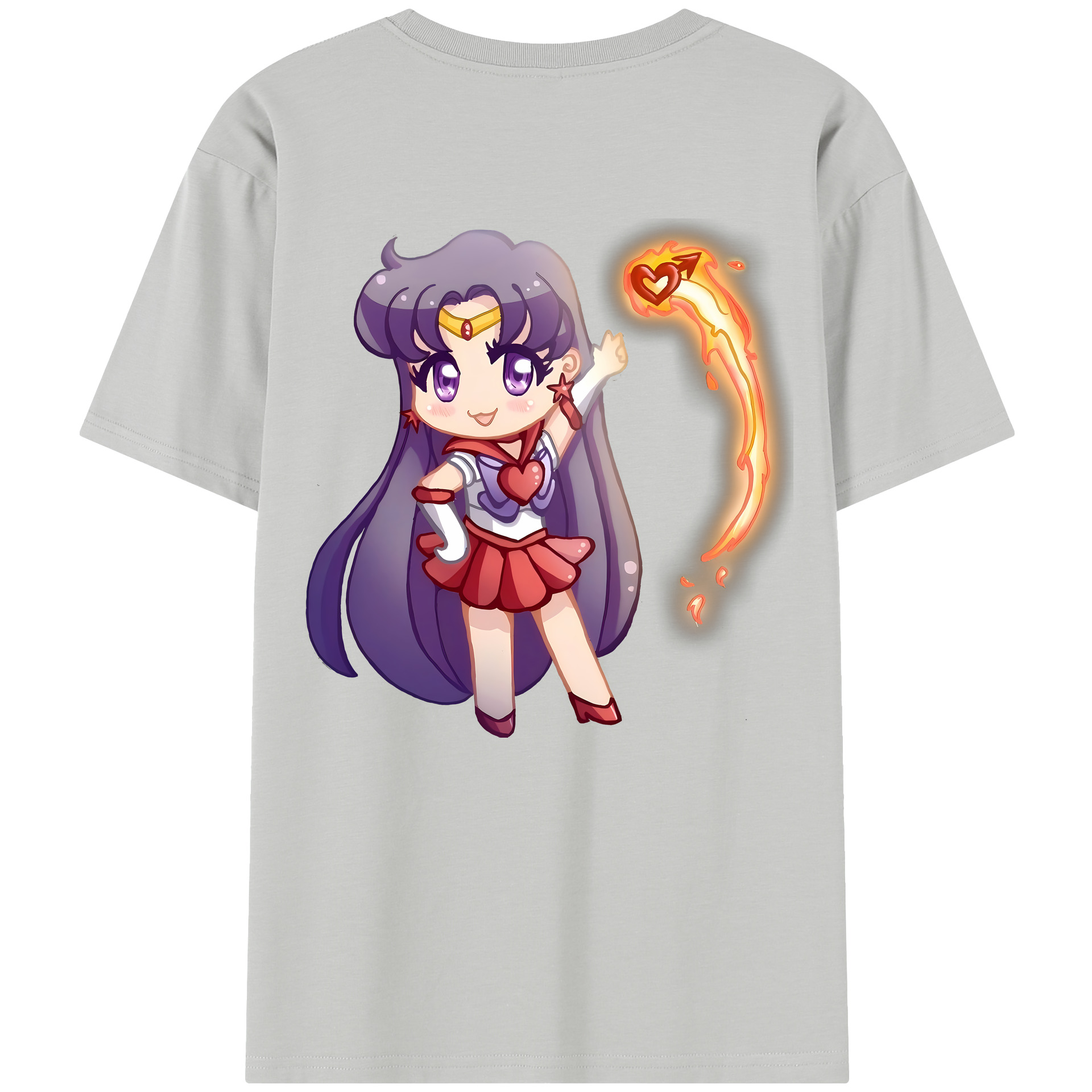 （画像用） 美少女戦士セーラームーン 火野レイ ひの レイ Sailor Moon Hino Rei （セーラーマーズ,Sailor Mars） レディース半袖Tシャツ(バックプリント)