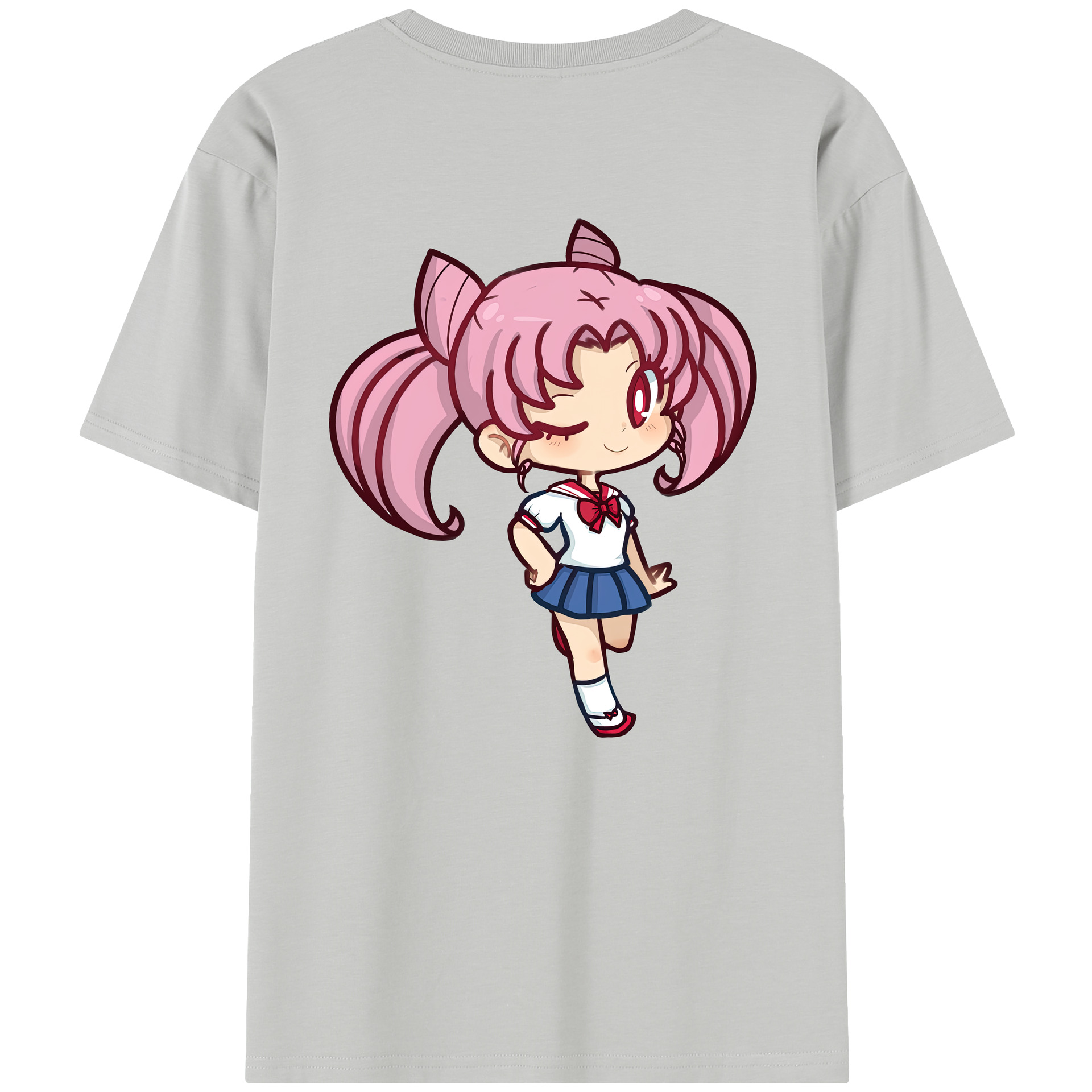 （画像用） 美少女戦士セーラームーン ちびうさ Sailor Moon Chibiusa Tsukino Usagi Small Lady Serenity レディース半袖Tシャツ(バックプリント)