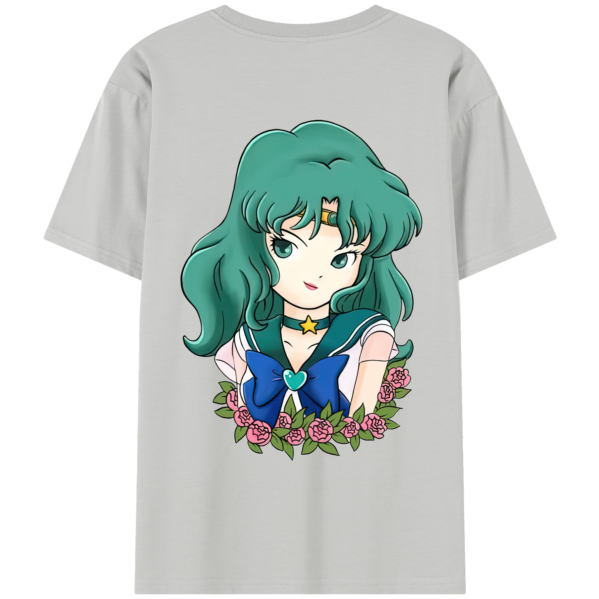 （画像用） 美少女戦士セーラームーン 海王 みちる（かいおう みちる） Sailor Moon Kaiou Michiru レディース半袖Tシャツ(バックプリント)