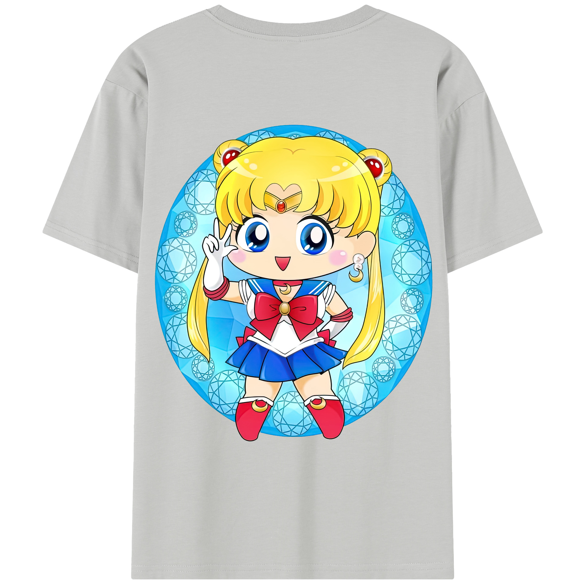 （画像用） 美少女戦士セーラームーン 月野 うさぎ つきの うさぎ Sailor Moon Tsukino Usagi レディース半袖Tシャツ(バックプリント)