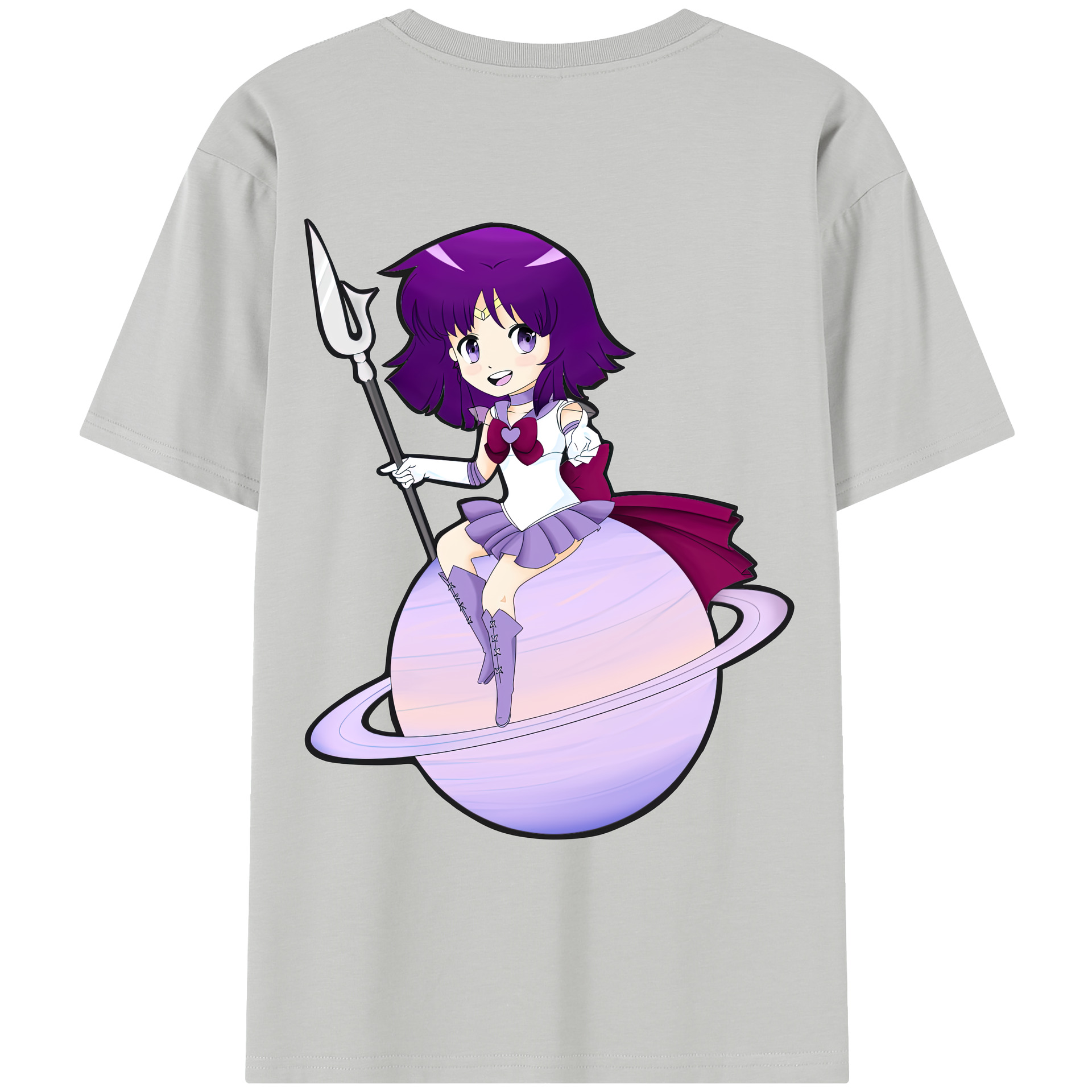 （画像用） 美少女戦士セーラームーン 土萠ほたる Sailor Moon Tomoe Hotaru （セーラーサターン；Sailor Saturn） レディース半袖Tシャツ(バックプリント)