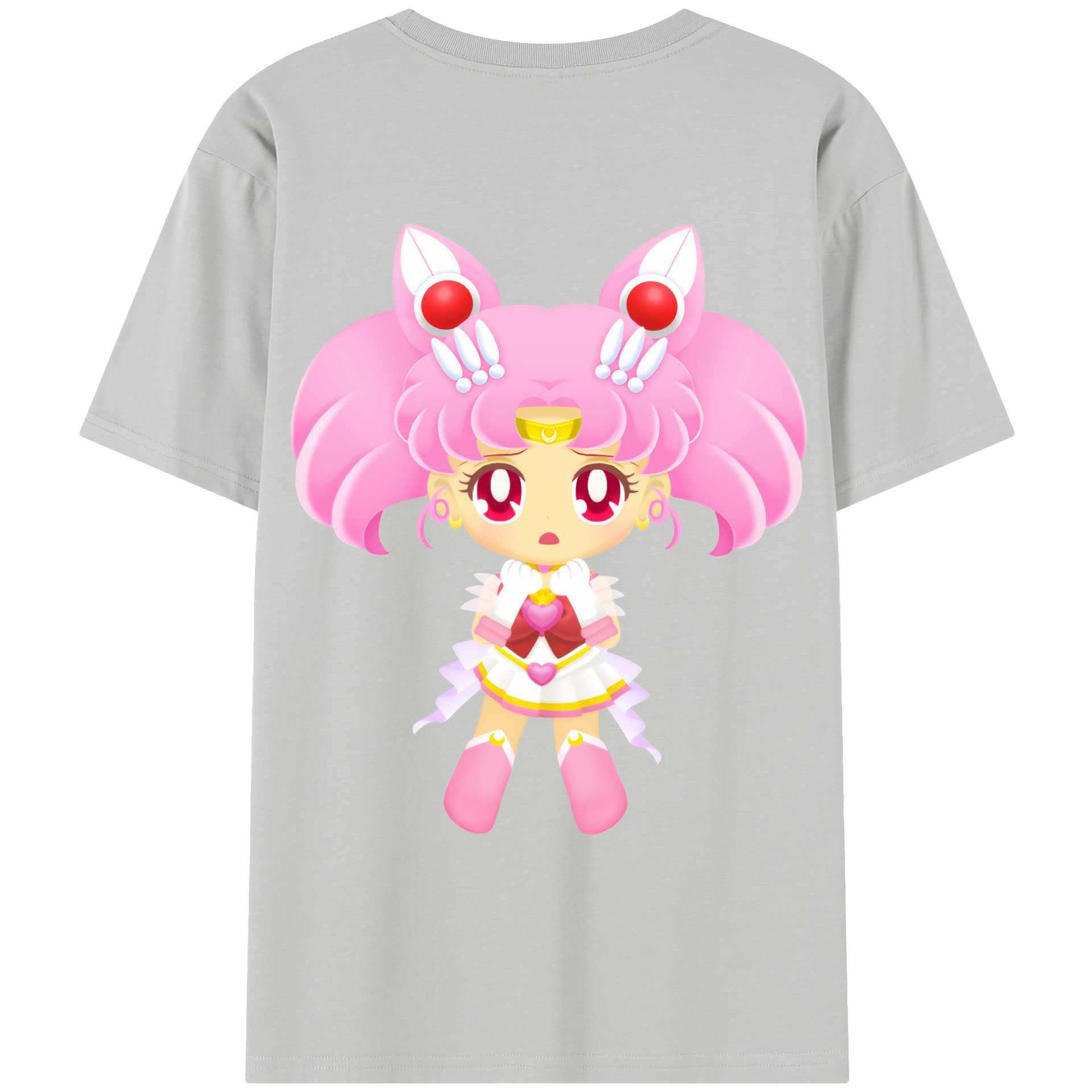 （画像用） 美少女戦士セーラームーン ちびうさ Sailor Moon Chibiusa Tsukino Usagi Small Lady Serenity レディース半袖Tシャツ(バックプリント)