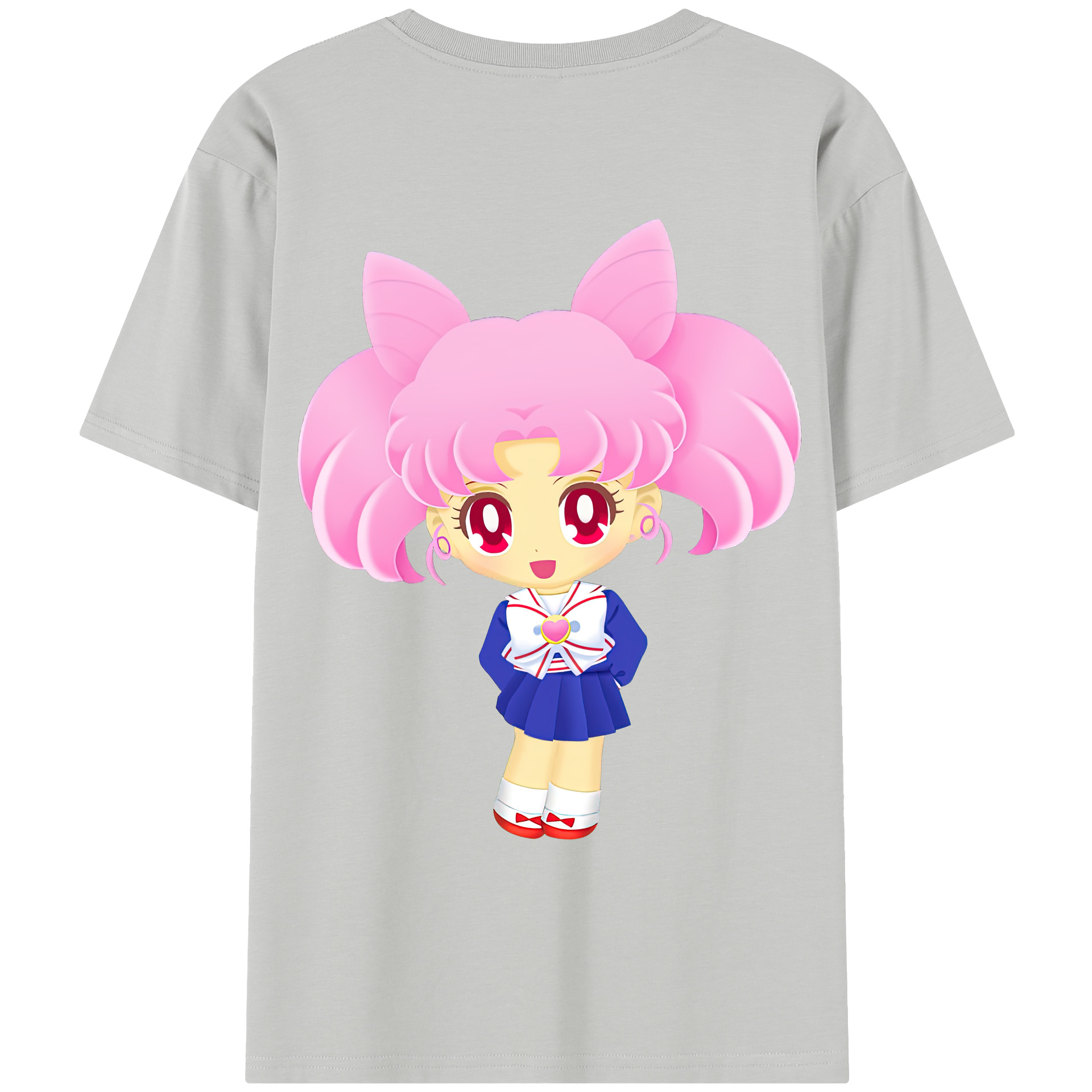 （画像用） 美少女戦士セーラームーン ちびうさ Sailor Moon Chibiusa Tsukino Usagi Small Lady Serenity レディース半袖Tシャツ(バックプリント)