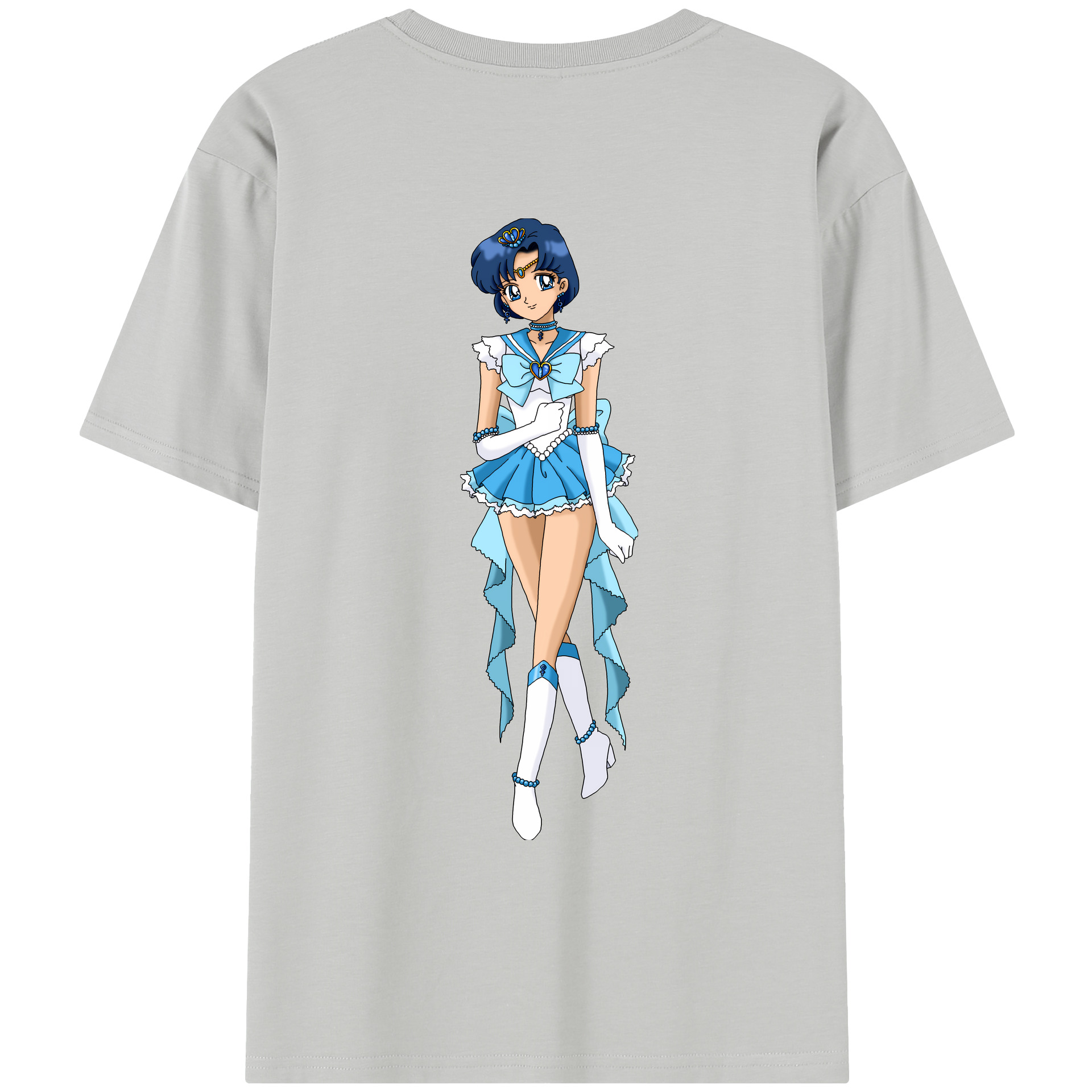 （画像用） 美少女戦士セーラームーン 水野 亜美 みずの あみ Sailor Moon Mizuno Ami レディース半袖Tシャツ(バックプリント)