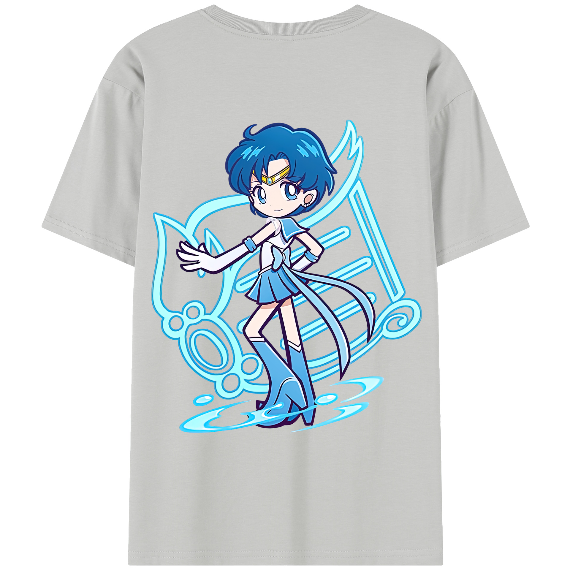 （画像用） 美少女戦士セーラームーン 水野 亜美 みずの あみ Sailor Moon Mizuno Ami レディース半袖Tシャツ(バックプリント)
