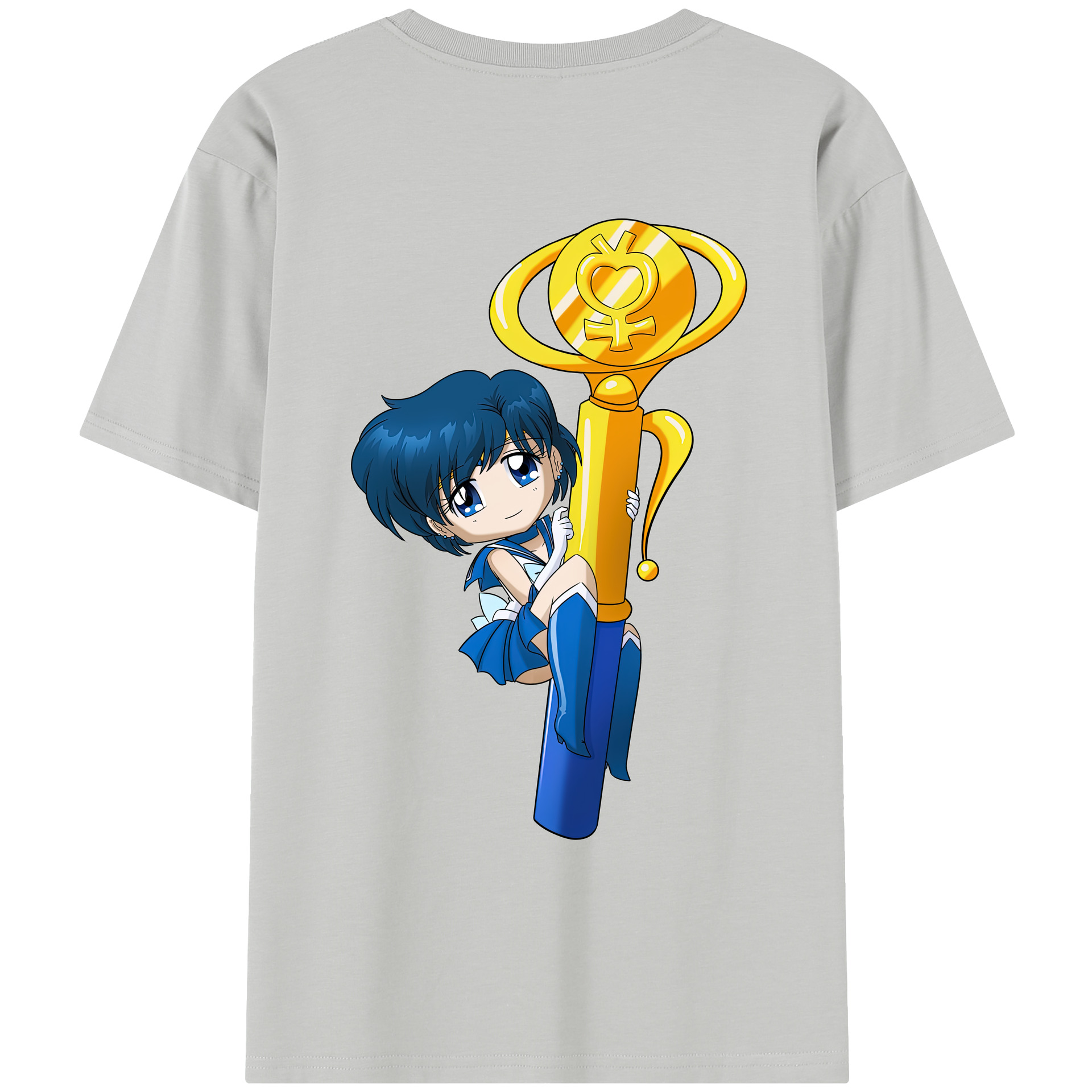 （画像用） 美少女戦士セーラームーン 水野 亜美 みずの あみ Sailor Moon Mizuno Ami レディース半袖Tシャツ(バックプリント)