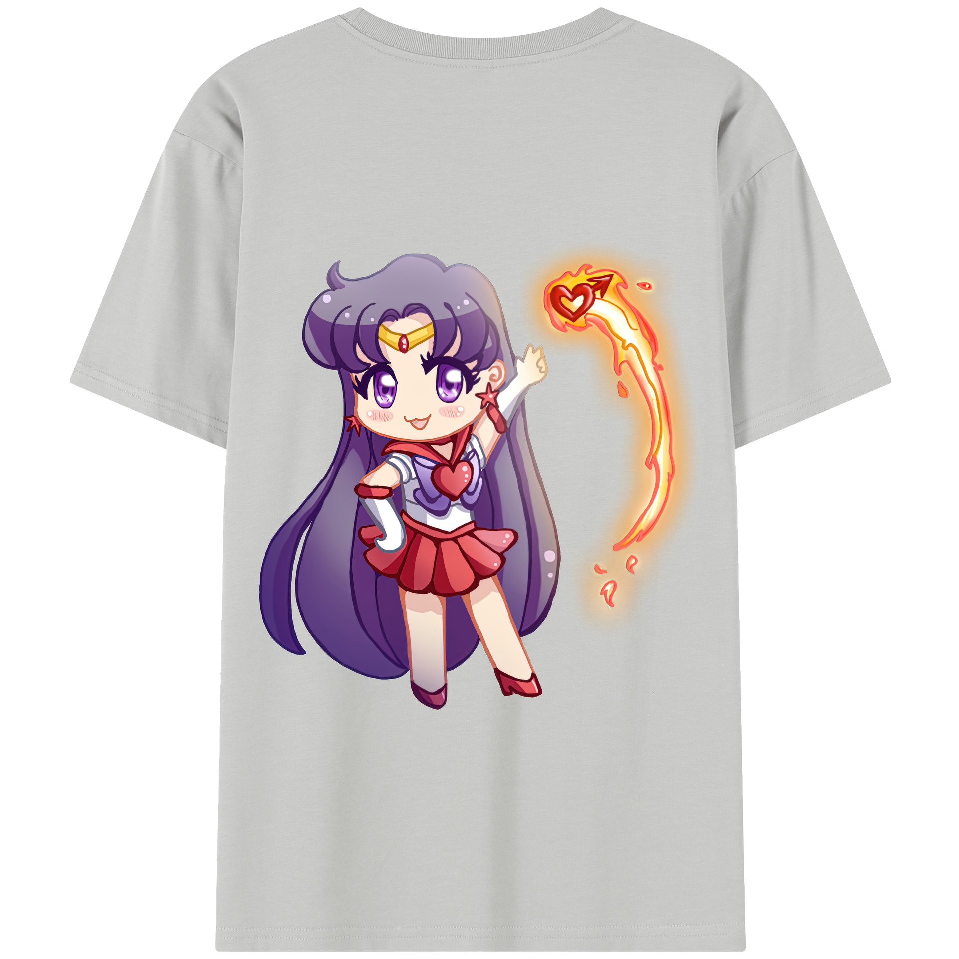 （画像用） 美少女戦士セーラームーン 火野レイ ひの レイ Sailor Moon Hino Rei （セーラーマーズ,Sailor Mars） レディース半袖Tシャツ(バックプリント)