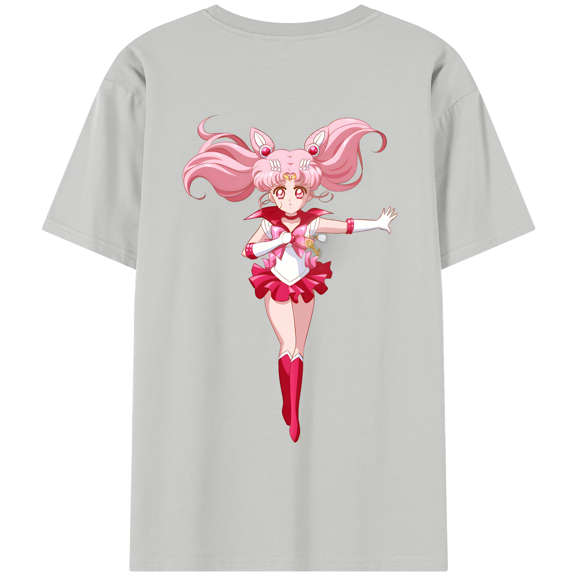 （画像用） 美少女戦士セーラームーン ちびうさ Sailor Moon Chibiusa Tsukino Usagi Small Lady Serenity レディース半袖Tシャツ(バックプリント)