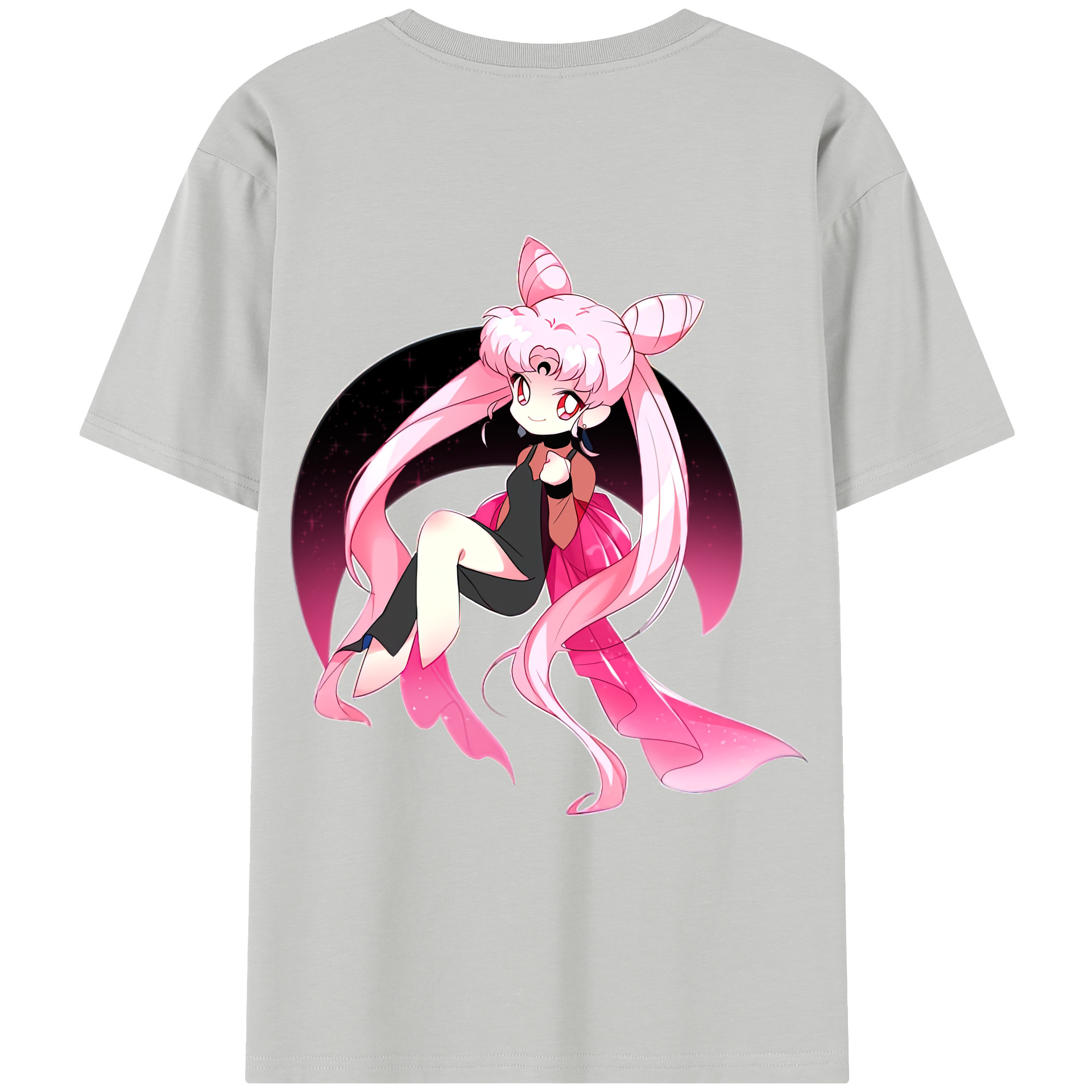 （画像用） 美少女戦士セーラームーン ちびうさ Sailor Moon Chibiusa Tsukino Usagi Small Lady Serenity レディース半袖Tシャツ(バックプリント)