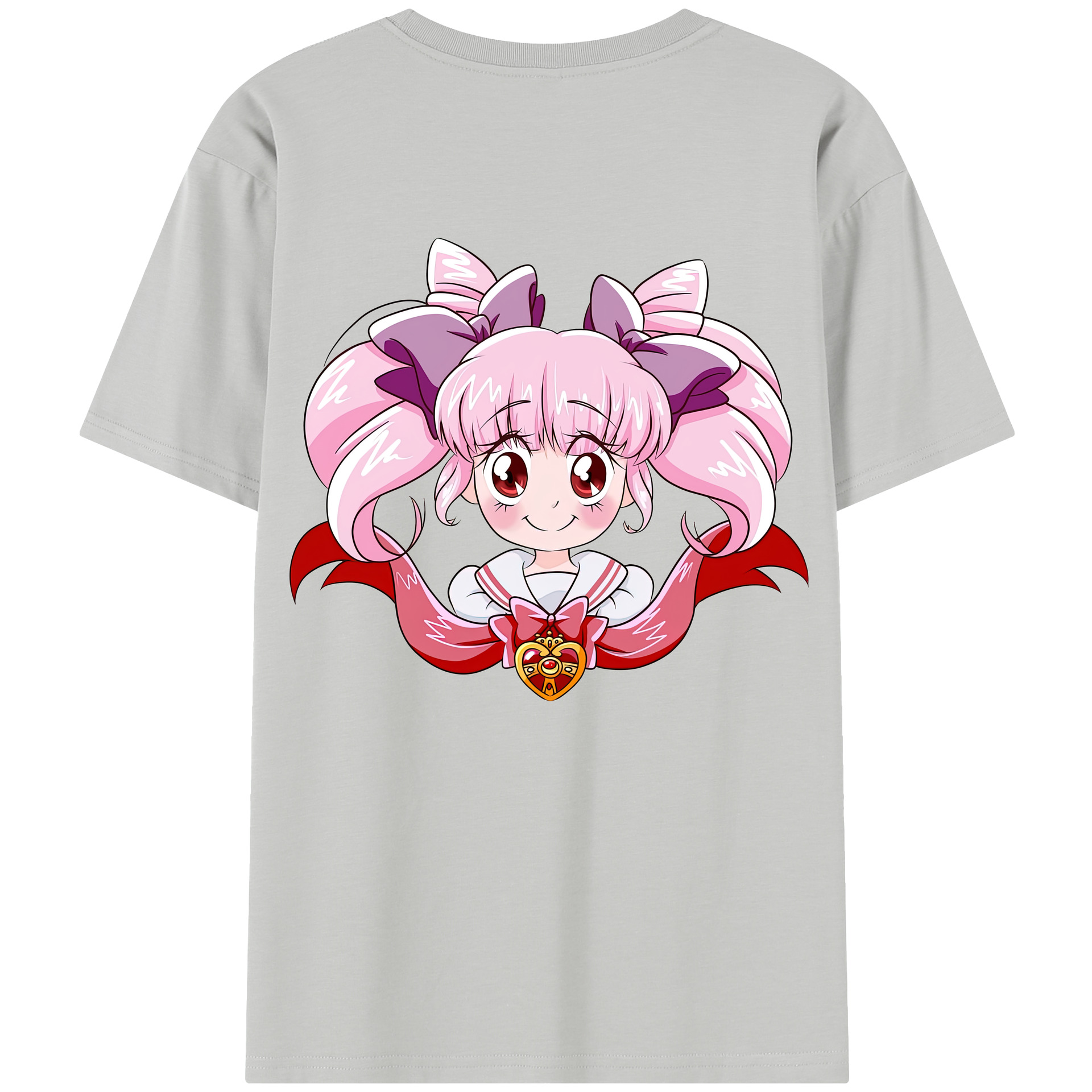 （画像用） 美少女戦士セーラームーン ちびうさ Sailor Moon Chibiusa Tsukino Usagi Small Lady Serenity レディース半袖Tシャツ(バックプリント)