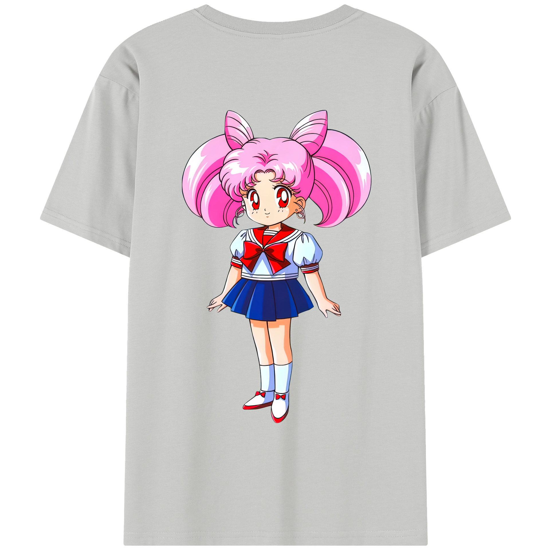 （画像用） 美少女戦士セーラームーン ちびうさ Sailor Moon Chibiusa Tsukino Usagi Small Lady Serenity レディース半袖Tシャツ(バックプリント)