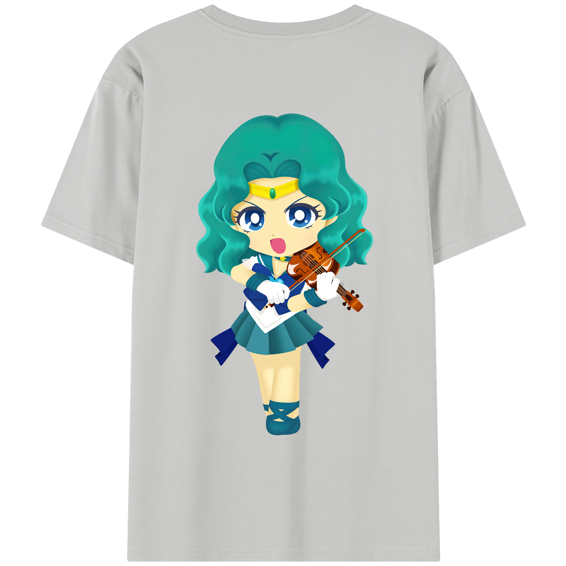 （画像用） 美少女戦士セーラームーン 海王 みちる（かいおう みちる） Sailor Moon Kaiou Michiru レディース半袖Tシャツ(バックプリント)