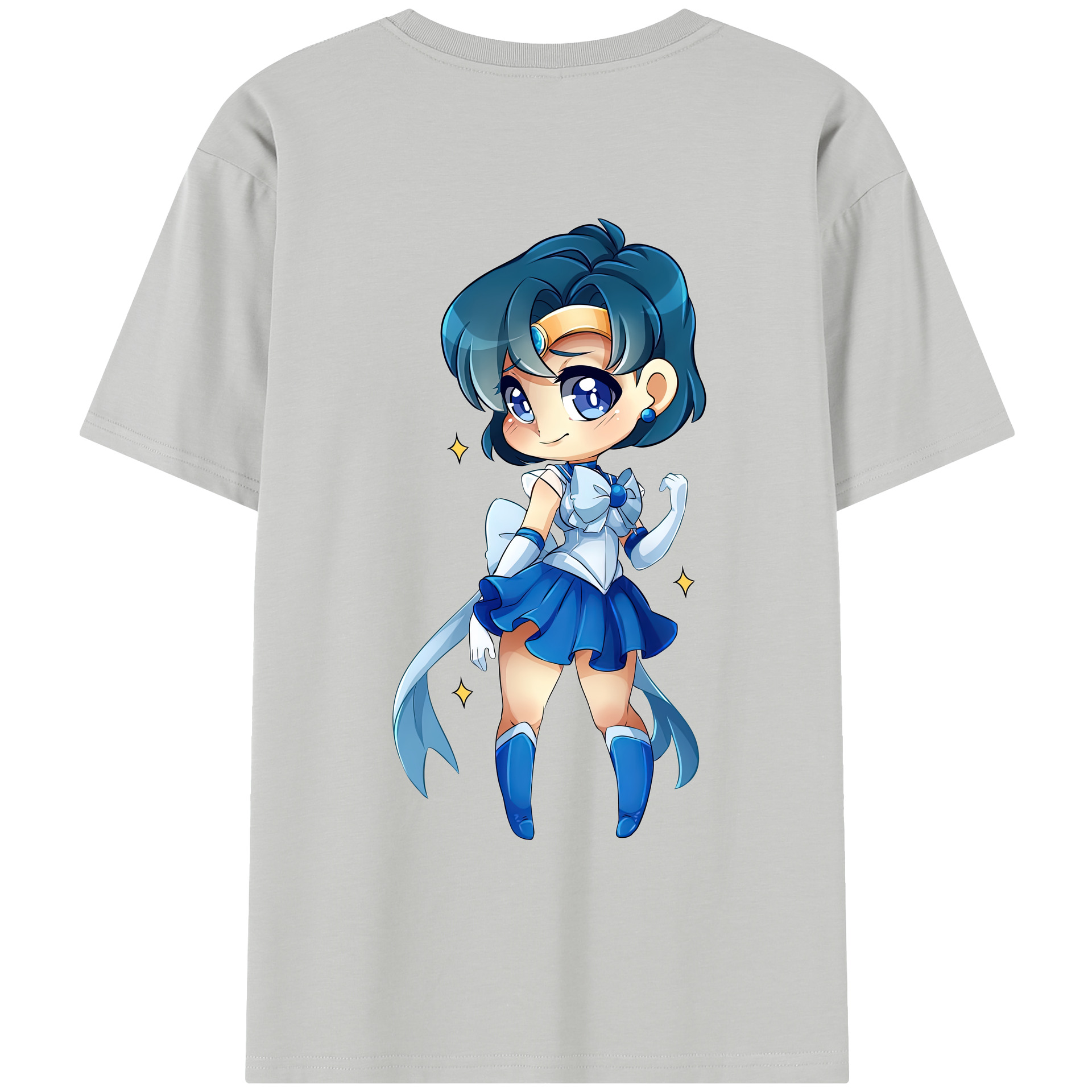 （画像用） 美少女戦士セーラームーン 水野 亜美 みずの あみ Sailor Moon Mizuno Ami レディース半袖Tシャツ(バックプリント)