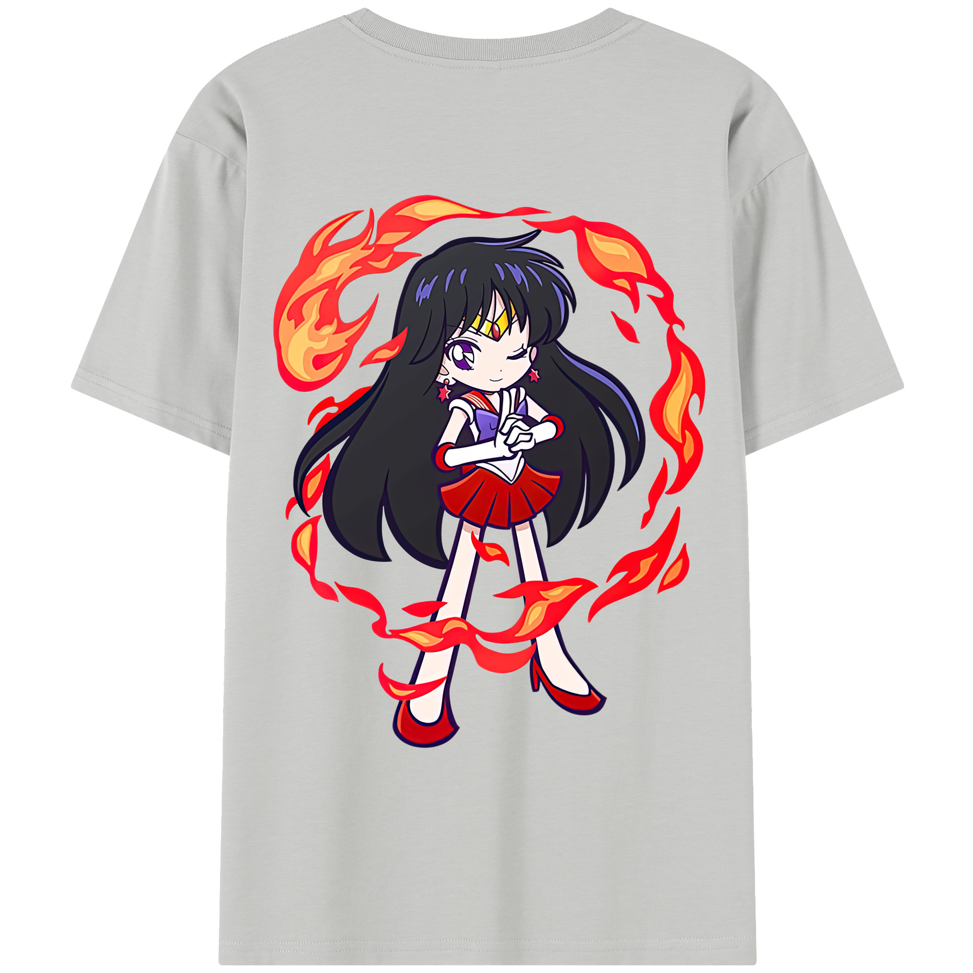 （画像用） 美少女戦士セーラームーン 火野レイ ひの レイ Sailor Moon Hino Rei （セーラーマーズ,Sailor Mars） レディース半袖Tシャツ(バックプリント)