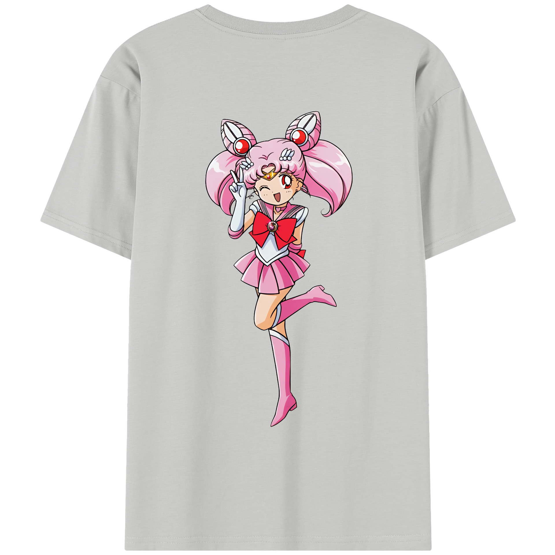 （画像用） 美少女戦士セーラームーン ちびうさ Sailor Moon Chibiusa Tsukino Usagi Small Lady Serenity レディース半袖Tシャツ(バックプリント)