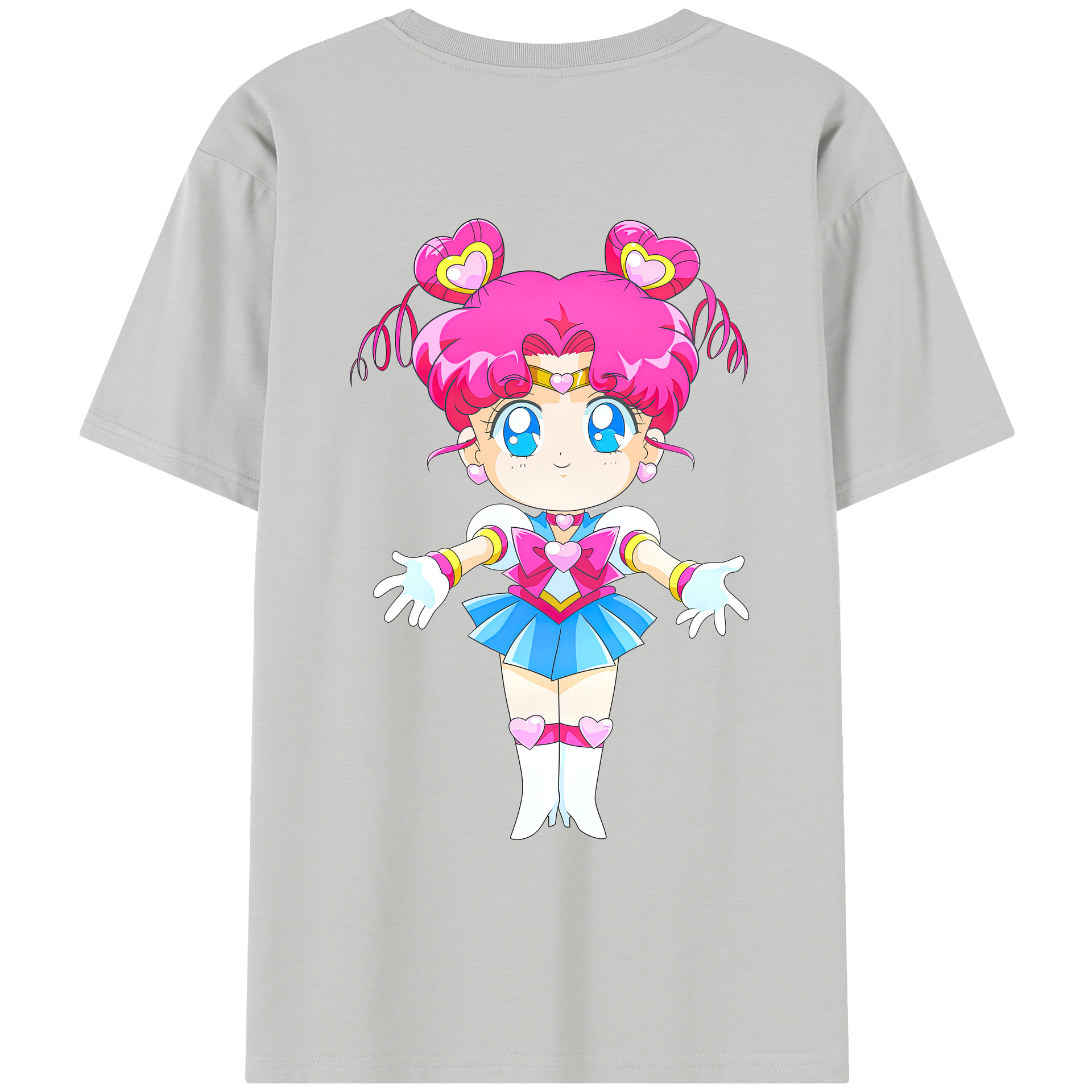 （画像用） 美少女戦士セーラームーン ちびうさ Sailor Moon Chibiusa Tsukino Usagi Small Lady Serenity レディース半袖Tシャツ(バックプリント)
