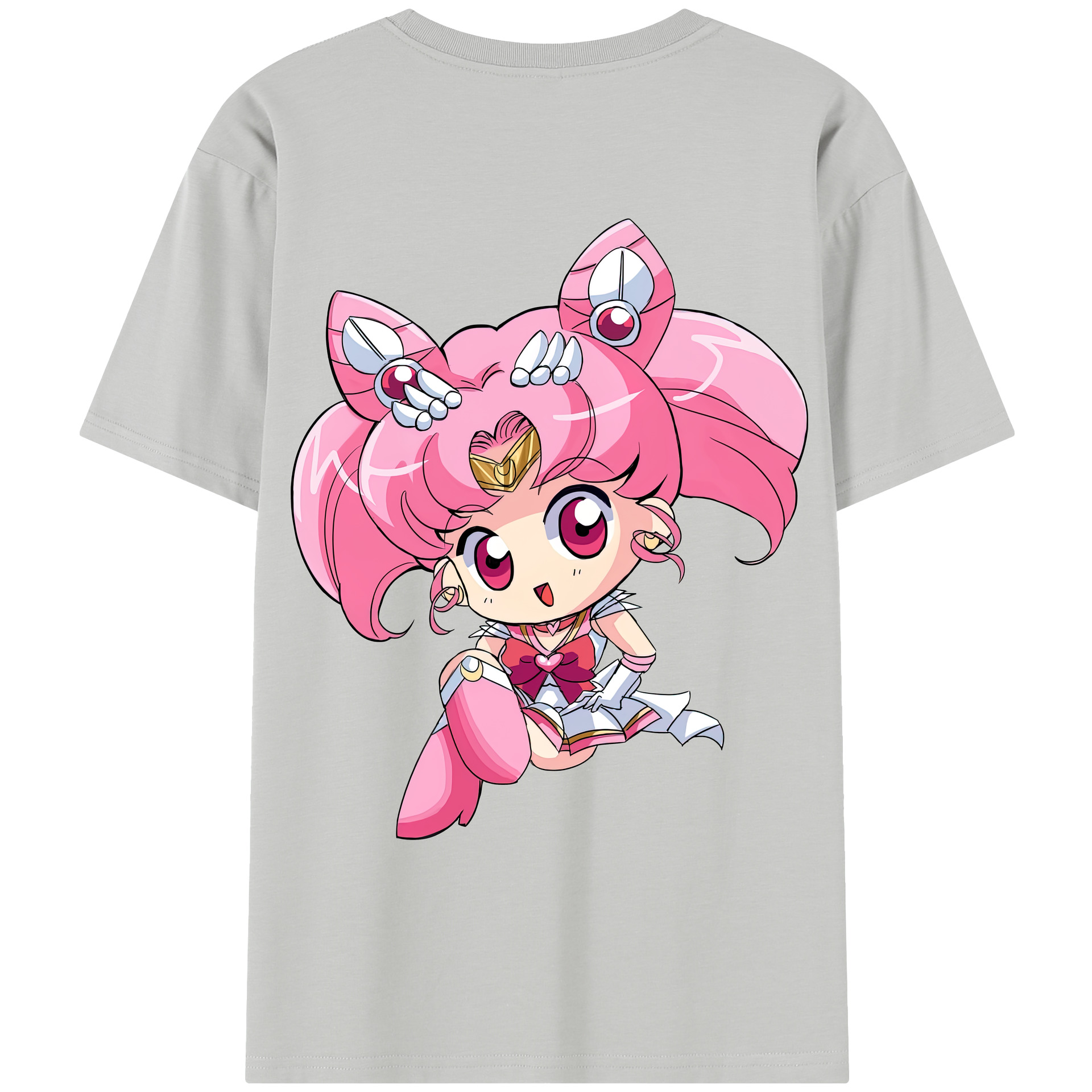 （画像用） 美少女戦士セーラームーン ちびうさ Sailor Moon Chibiusa Tsukino Usagi Small Lady Serenity レディース半袖Tシャツ(バックプリント)
