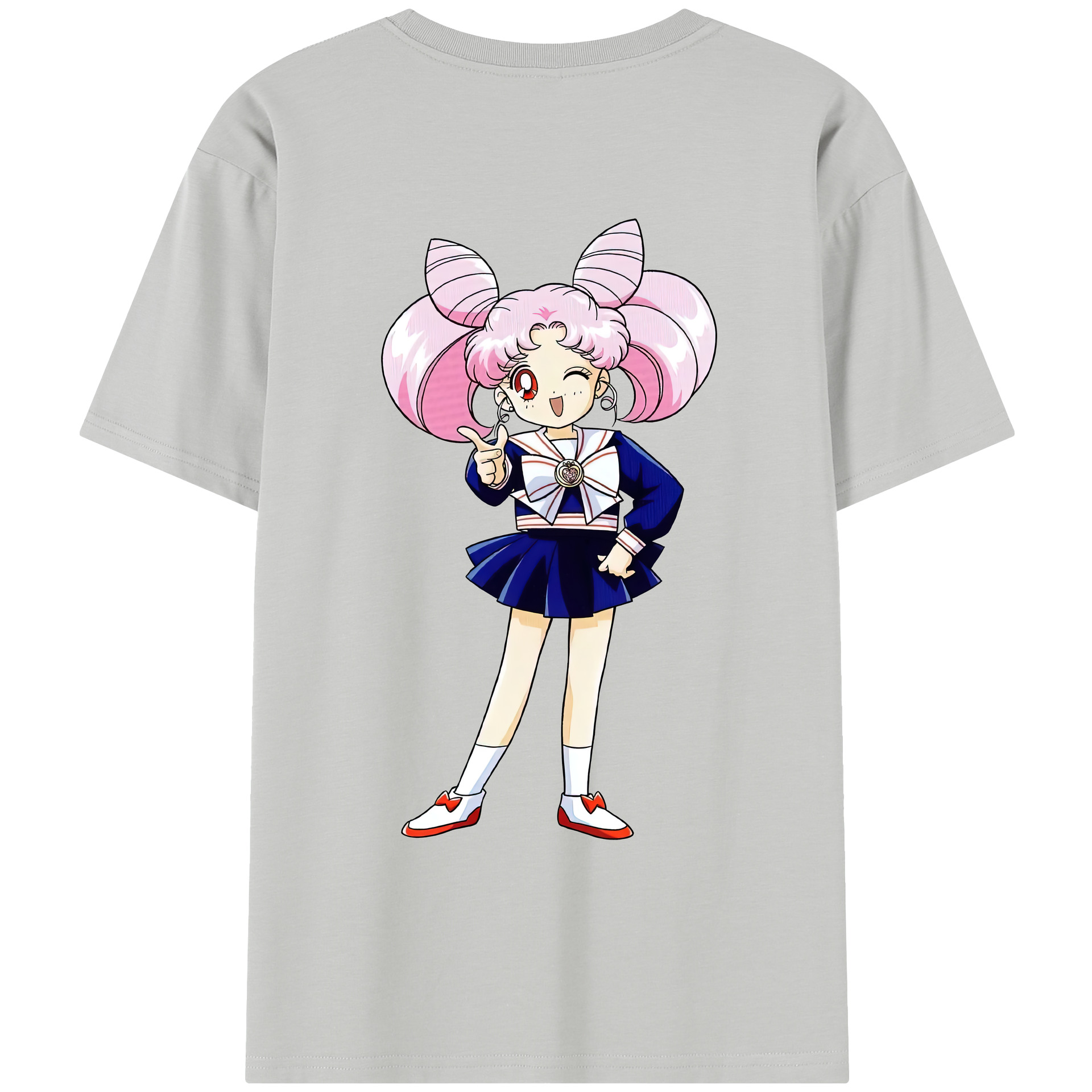 （画像用） 美少女戦士セーラームーン ちびうさ Sailor Moon Chibiusa Tsukino Usagi Small Lady Serenity レディース半袖Tシャツ(バックプリント)