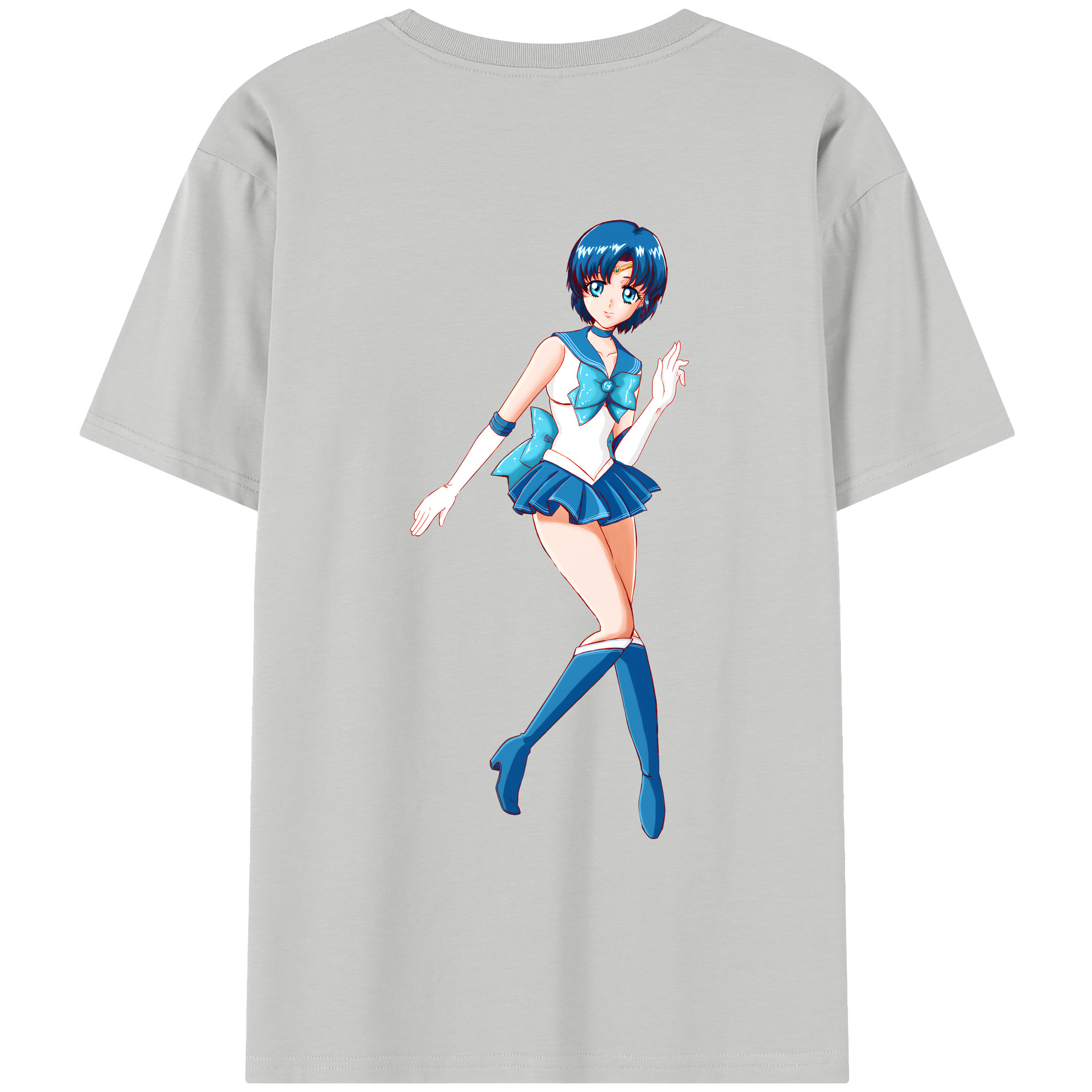 （画像用） 美少女戦士セーラームーン 水野 亜美 みずの あみ Sailor Moon Mizuno Ami レディース半袖Tシャツ(バックプリント)