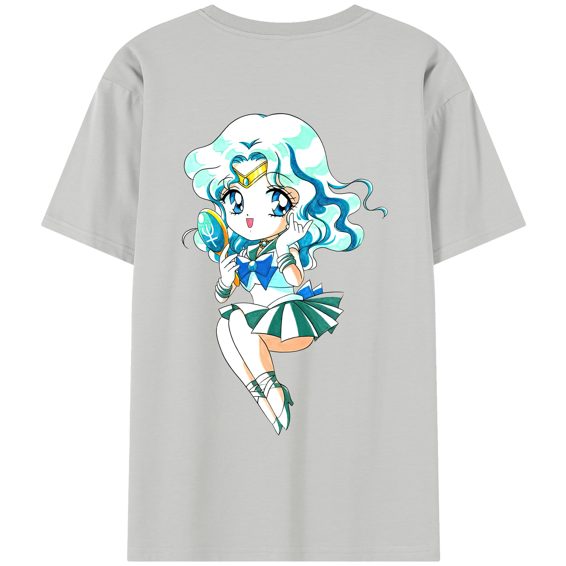 （画像用） 美少女戦士セーラームーン 海王 みちる（かいおう みちる） Sailor Moon Kaiou Michiru レディース半袖Tシャツ(バックプリント)