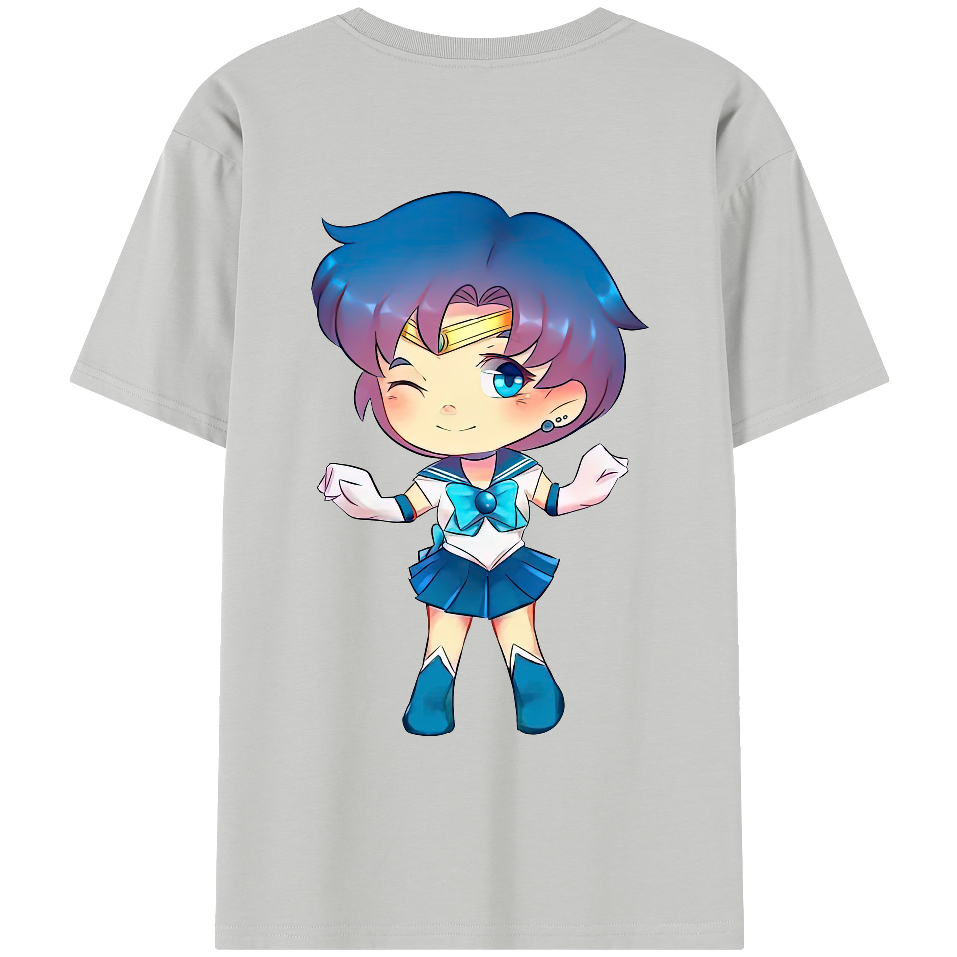 （画像用） 美少女戦士セーラームーン 水野 亜美 みずの あみ Sailor Moon Mizuno Ami レディース半袖Tシャツ(バックプリント)