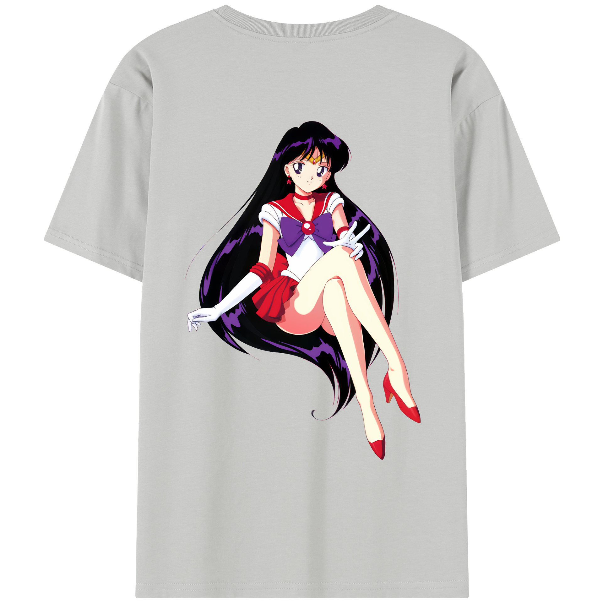 （画像用） 美少女戦士セーラームーン 火野レイ ひの レイ Sailor Moon Hino Rei （セーラーマーズ,Sailor Mars） レディース半袖Tシャツ(バックプリント)