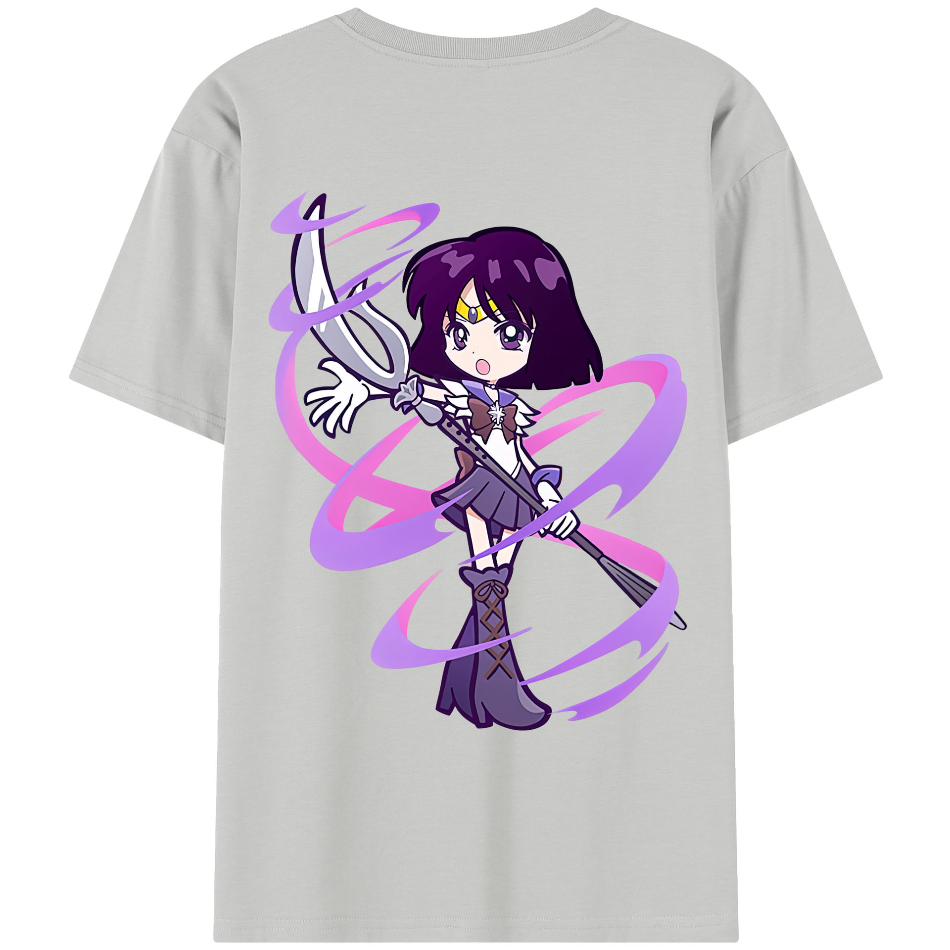 （画像用） 美少女戦士セーラームーン 土萠ほたる Sailor Moon Tomoe Hotaru （セーラーサターン；Sailor Saturn） レディース半袖Tシャツ(バックプリント)