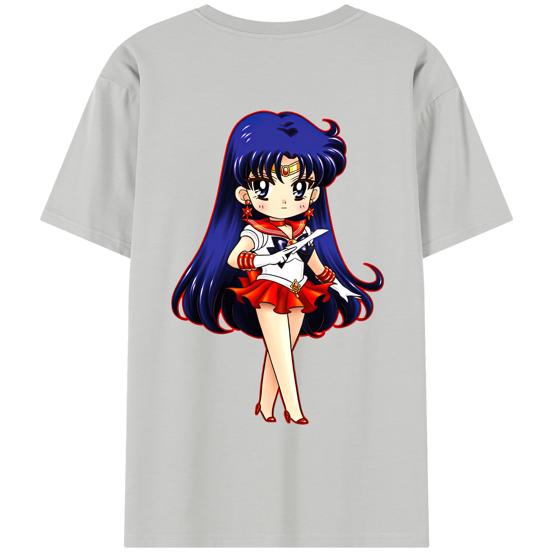（画像用） 美少女戦士セーラームーン 火野レイ ひの レイ Sailor Moon Hino Rei （セーラーマーズ,Sailor Mars） レディース半袖Tシャツ(バックプリント)
