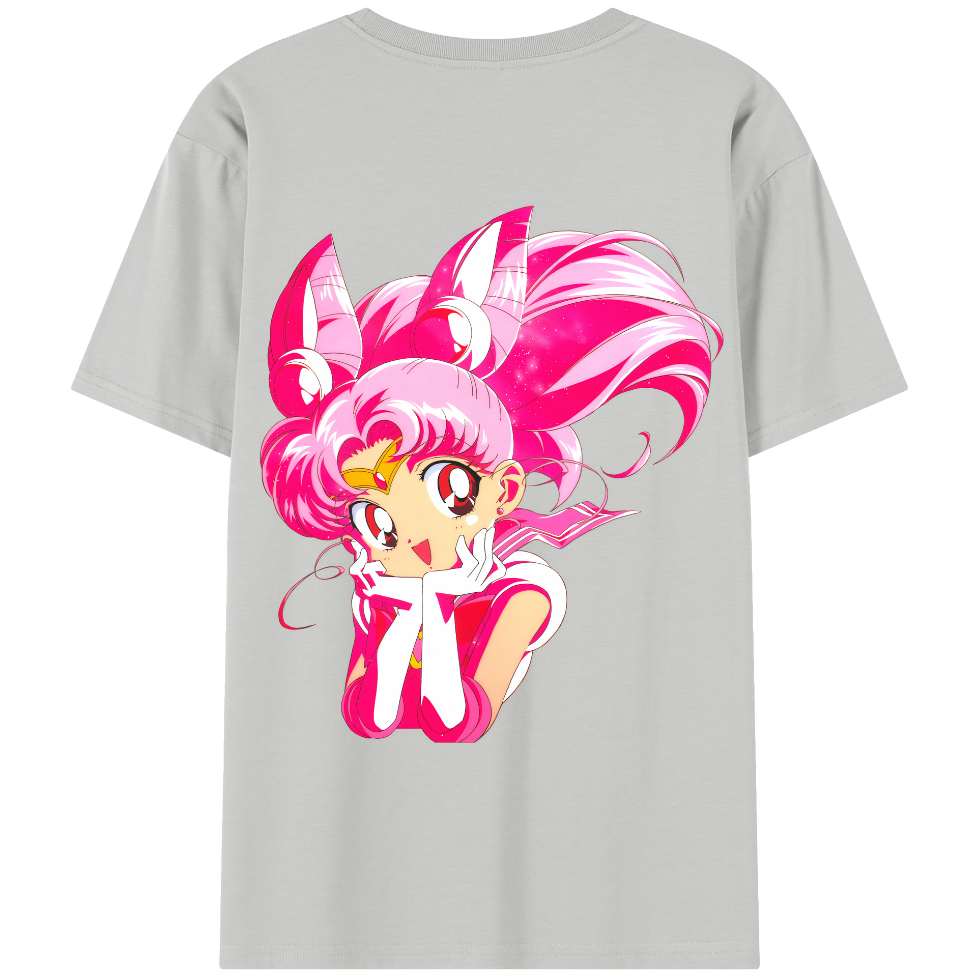 （画像用） 美少女戦士セーラームーン ちびうさ Sailor Moon Chibiusa Tsukino Usagi Small Lady Serenity レディース半袖Tシャツ(バックプリント)
