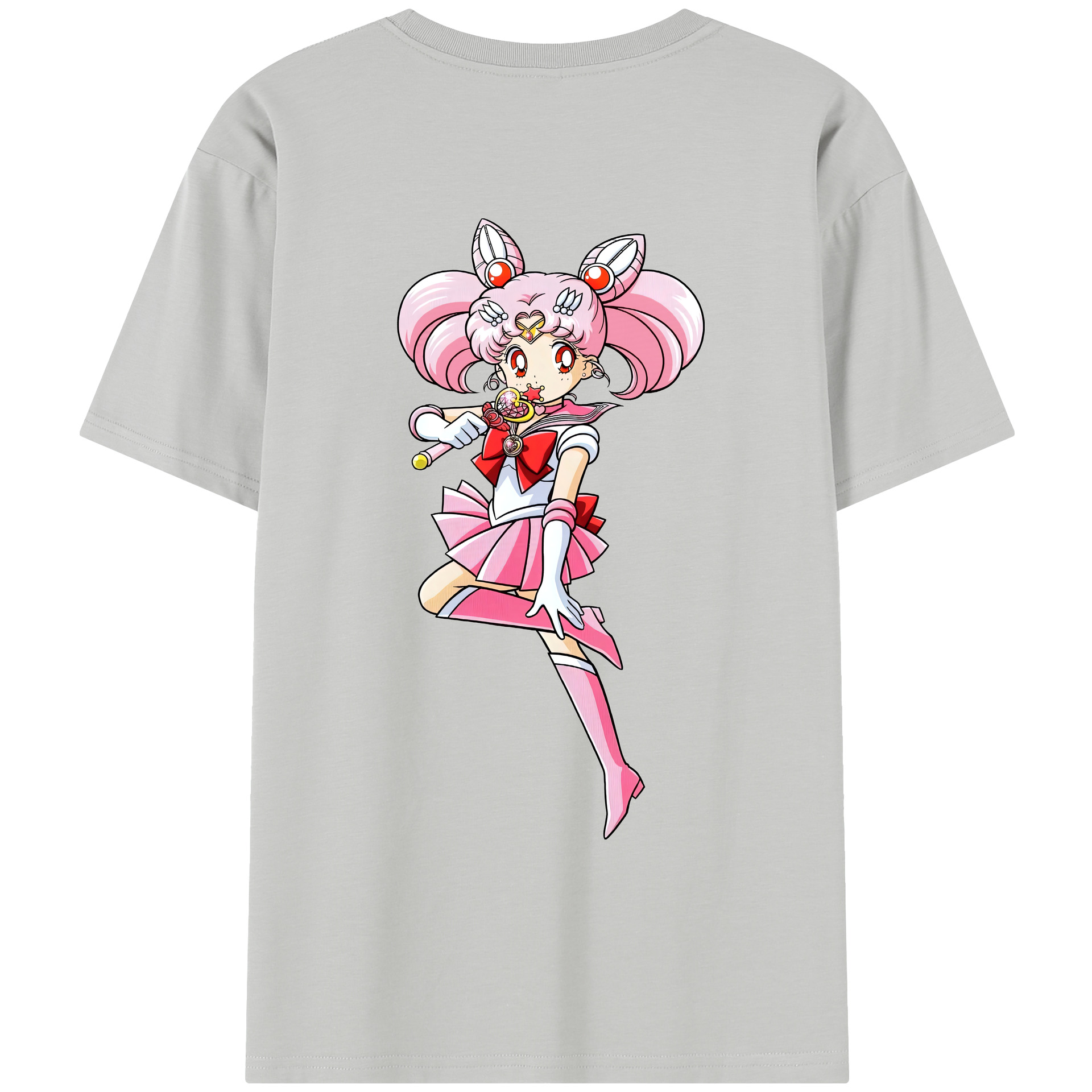 （画像用） 美少女戦士セーラームーン ちびうさ Sailor Moon Chibiusa Tsukino Usagi Small Lady Serenity レディース半袖Tシャツ(バックプリント)