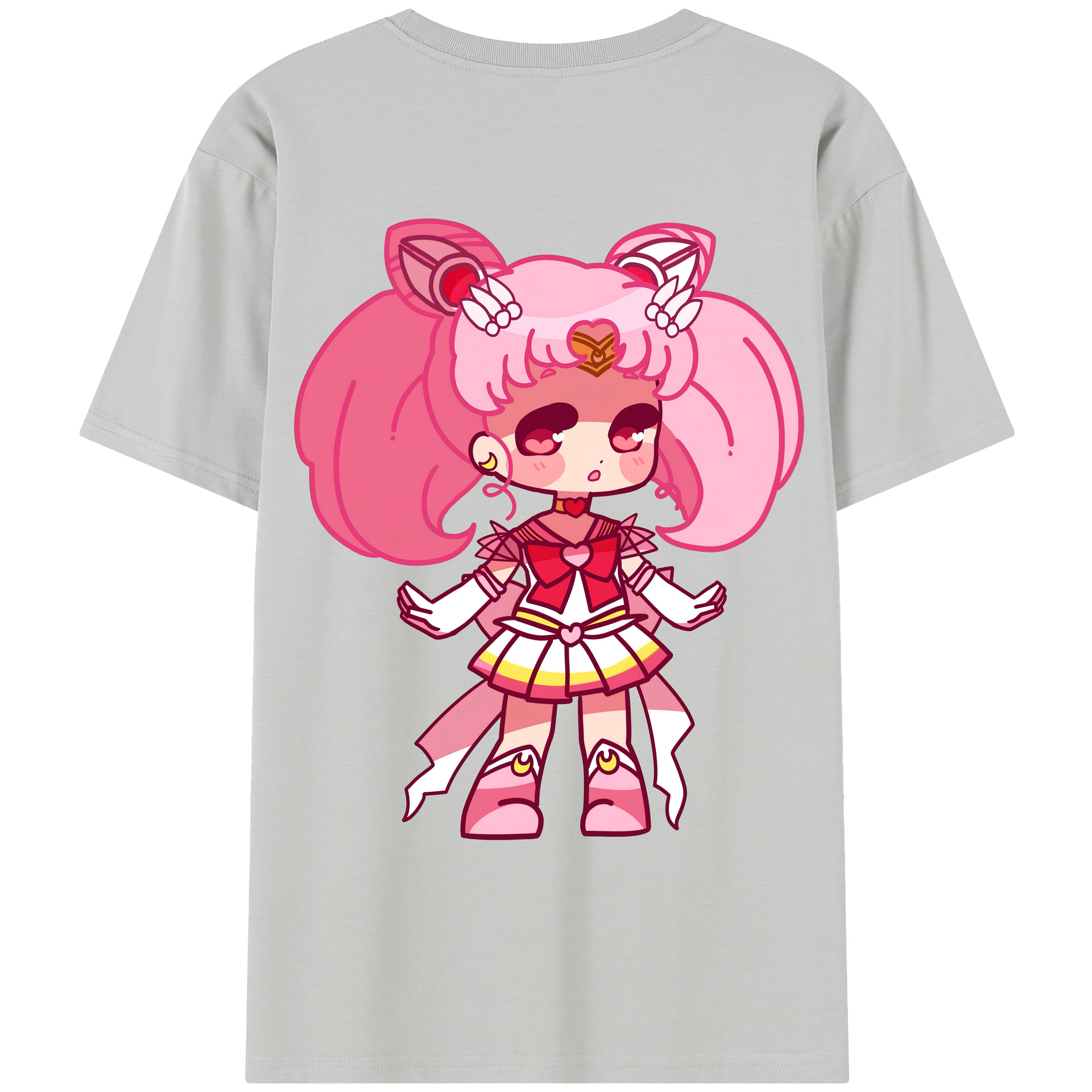 （画像用） 美少女戦士セーラームーン ちびうさ Sailor Moon Chibiusa Tsukino Usagi Small Lady Serenity レディース半袖Tシャツ(バックプリント)